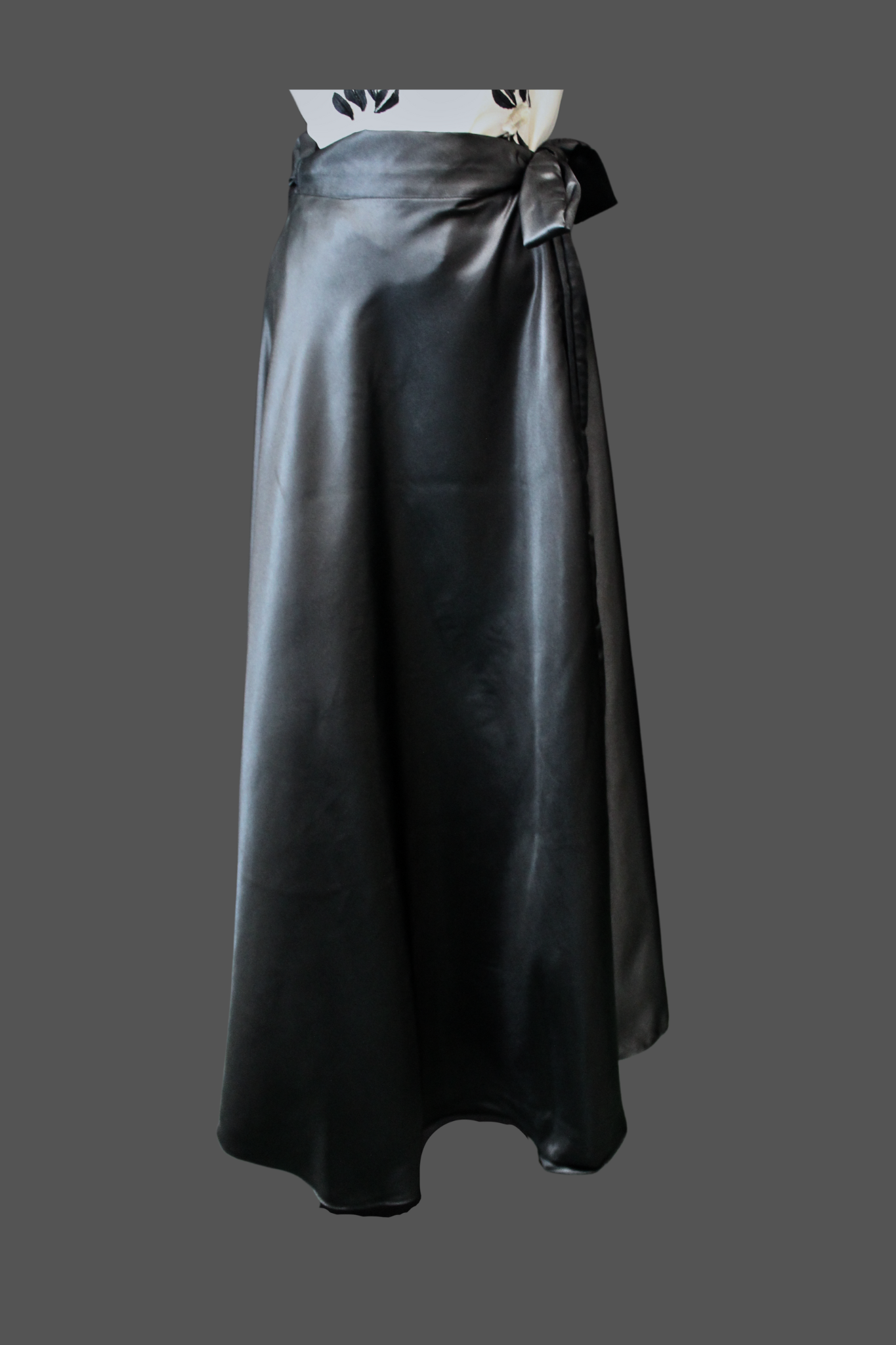 Satin Wrap Skirt - Black