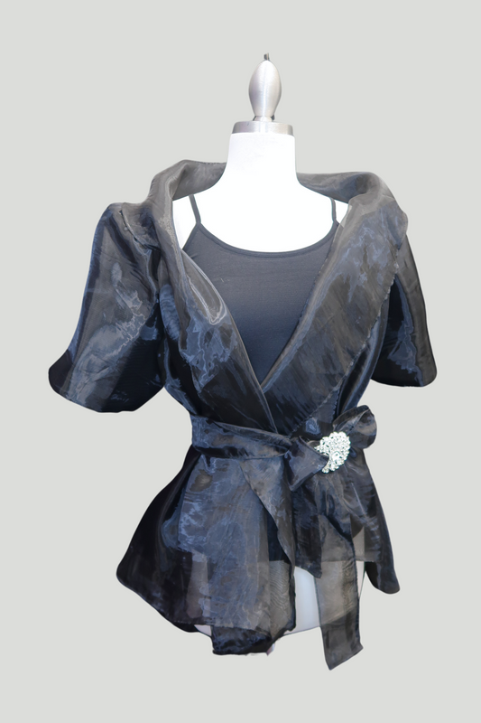 Black Mestiza Wrap Blouse