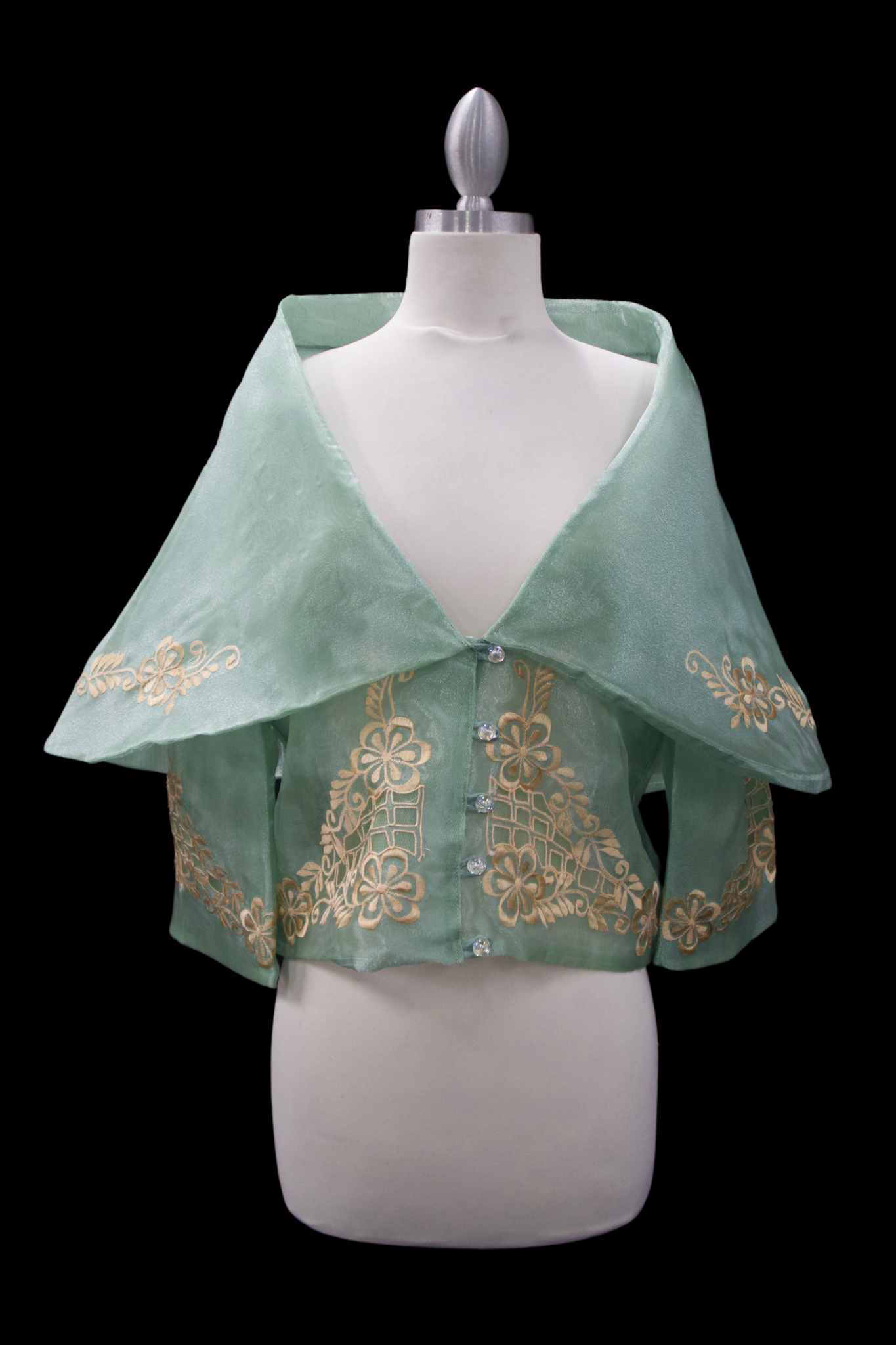 Maria Clara Filipiniana Blouse - Sage Green