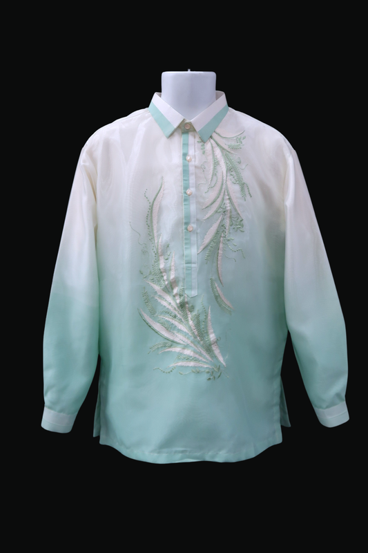 Sage Green Mono Organza Barong - Feather