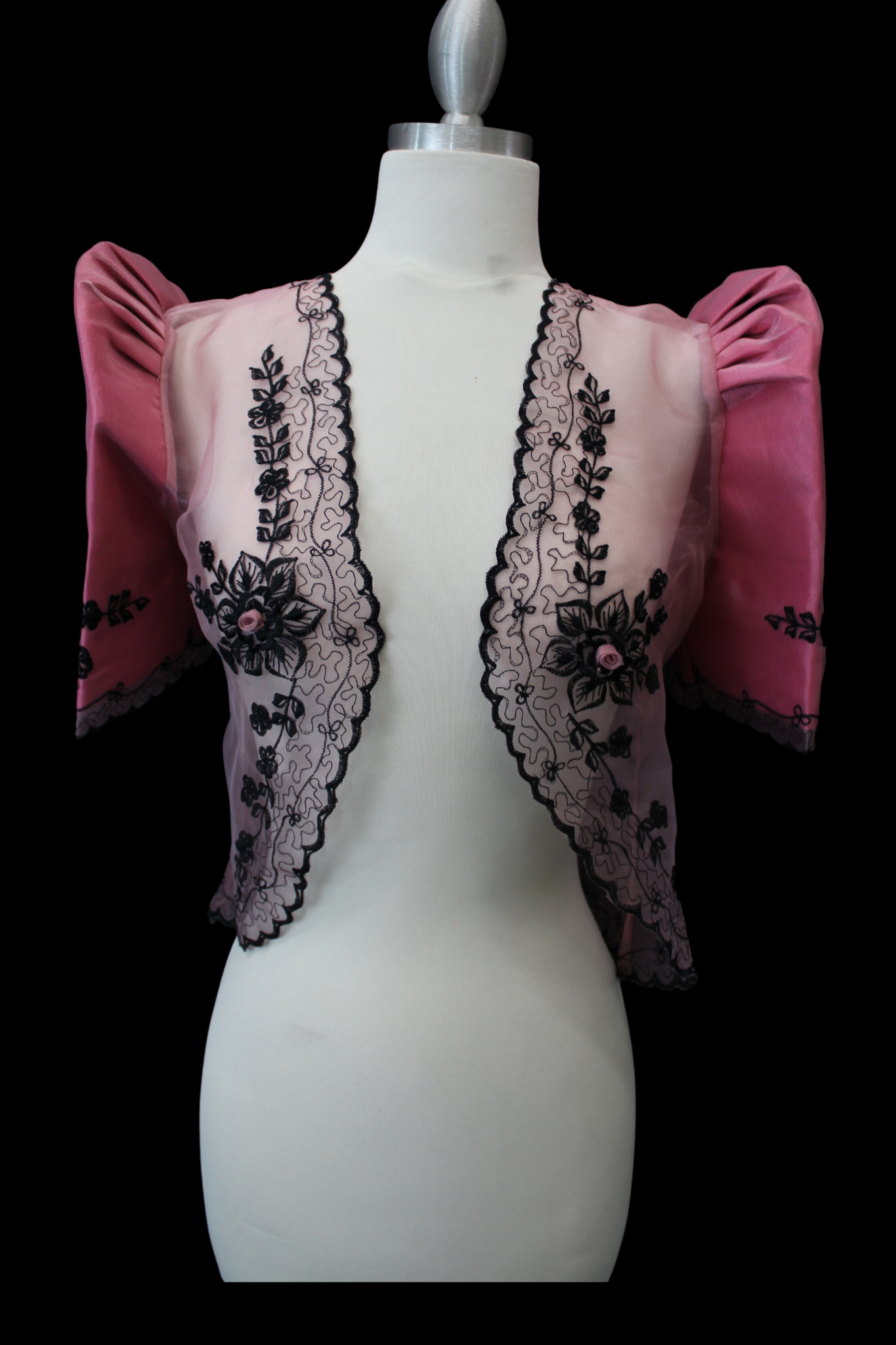 Pink/Black Lace Bolero