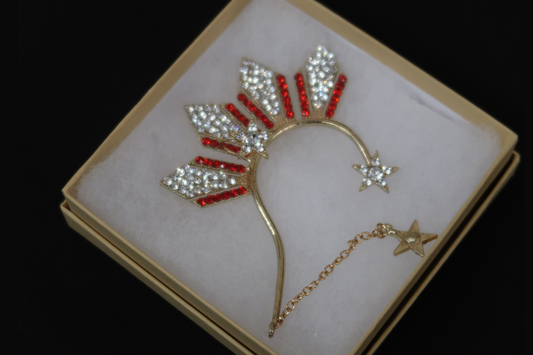 Red Rhinestone Miss Universe Earcuff