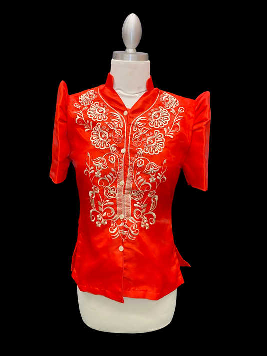 Red Satin Mestiza Blouse