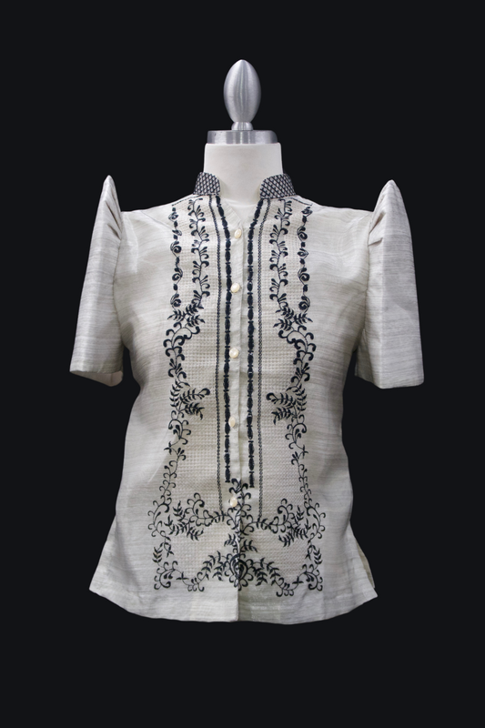 Mestiza Barong Blouse - Pina Black