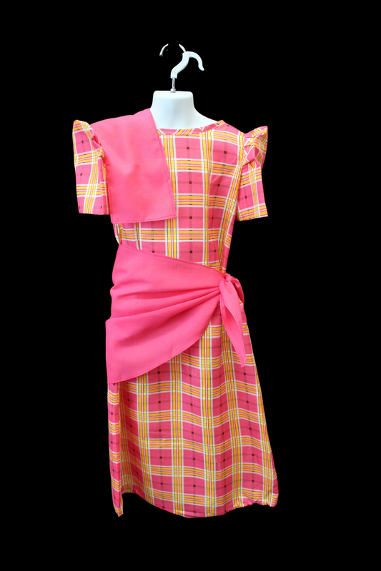 Girl's Balintawak Plaid Dress - Pink