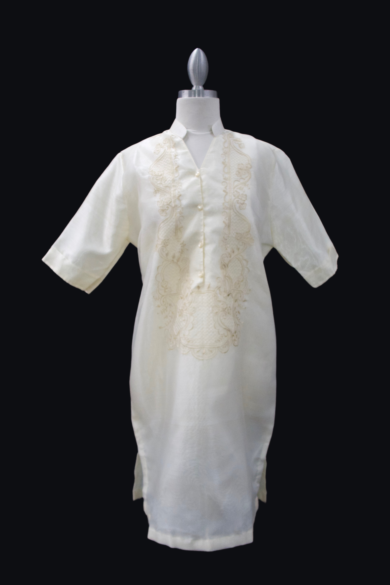 barong dress women Maricar Lady | Tygie this dress combines the elegance of the barong Tagalog with a modern silhouette 3/4 Sleeve Geena Barong Dress