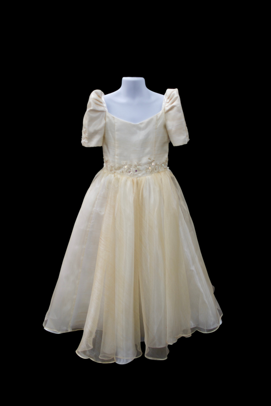 Girl's Filipiniana Gown - Beige