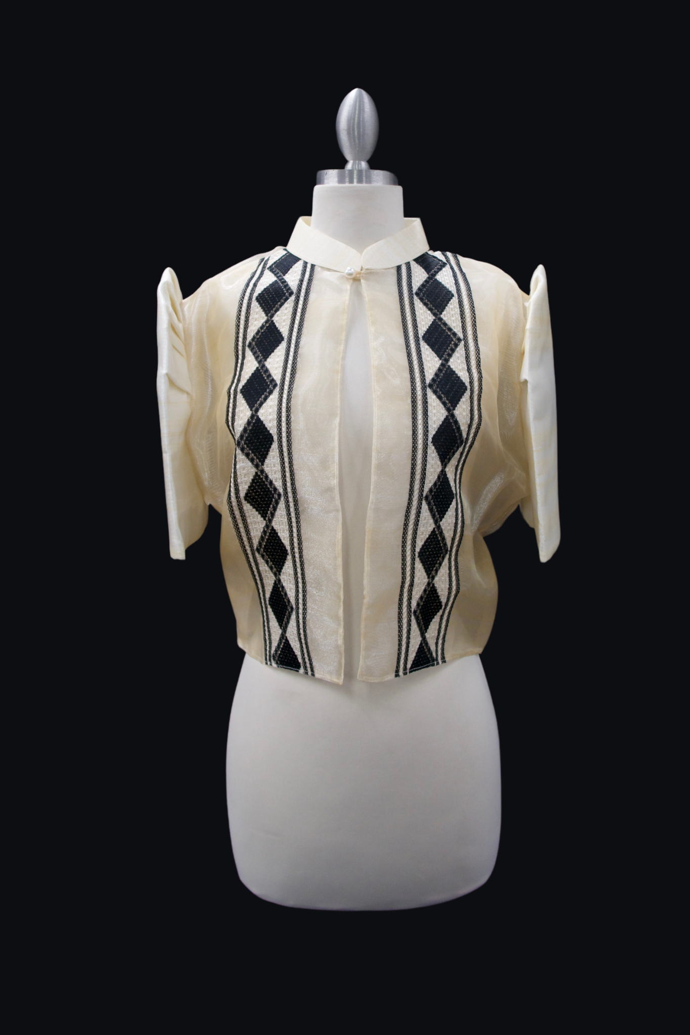 Diamond Single Button Bolero - Beige