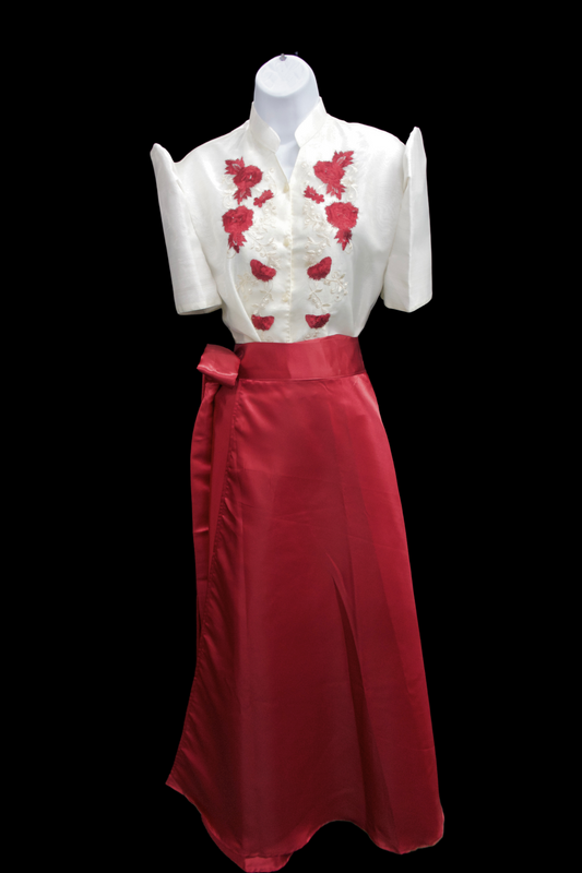 Satin Wrap Skirt - Burgundy