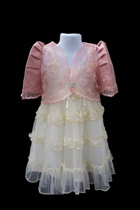Kid's Crop Lace Bolero - Pink