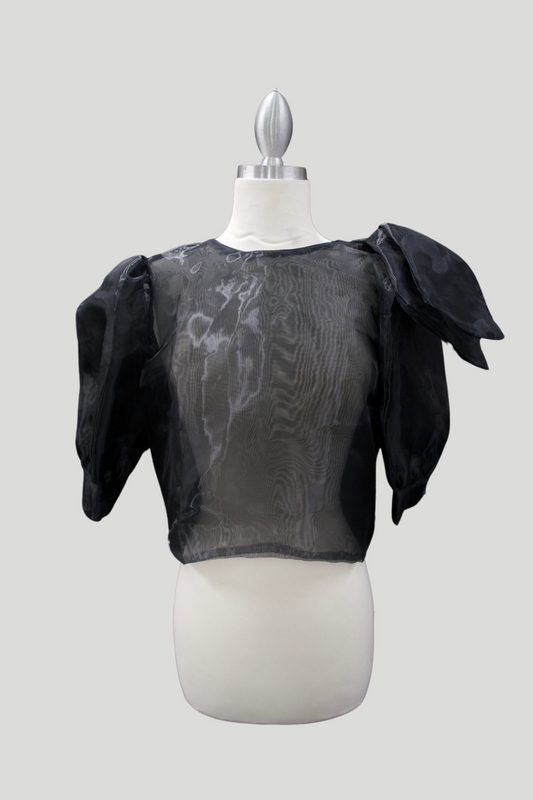 Mara Blouse w/ Bow - Black