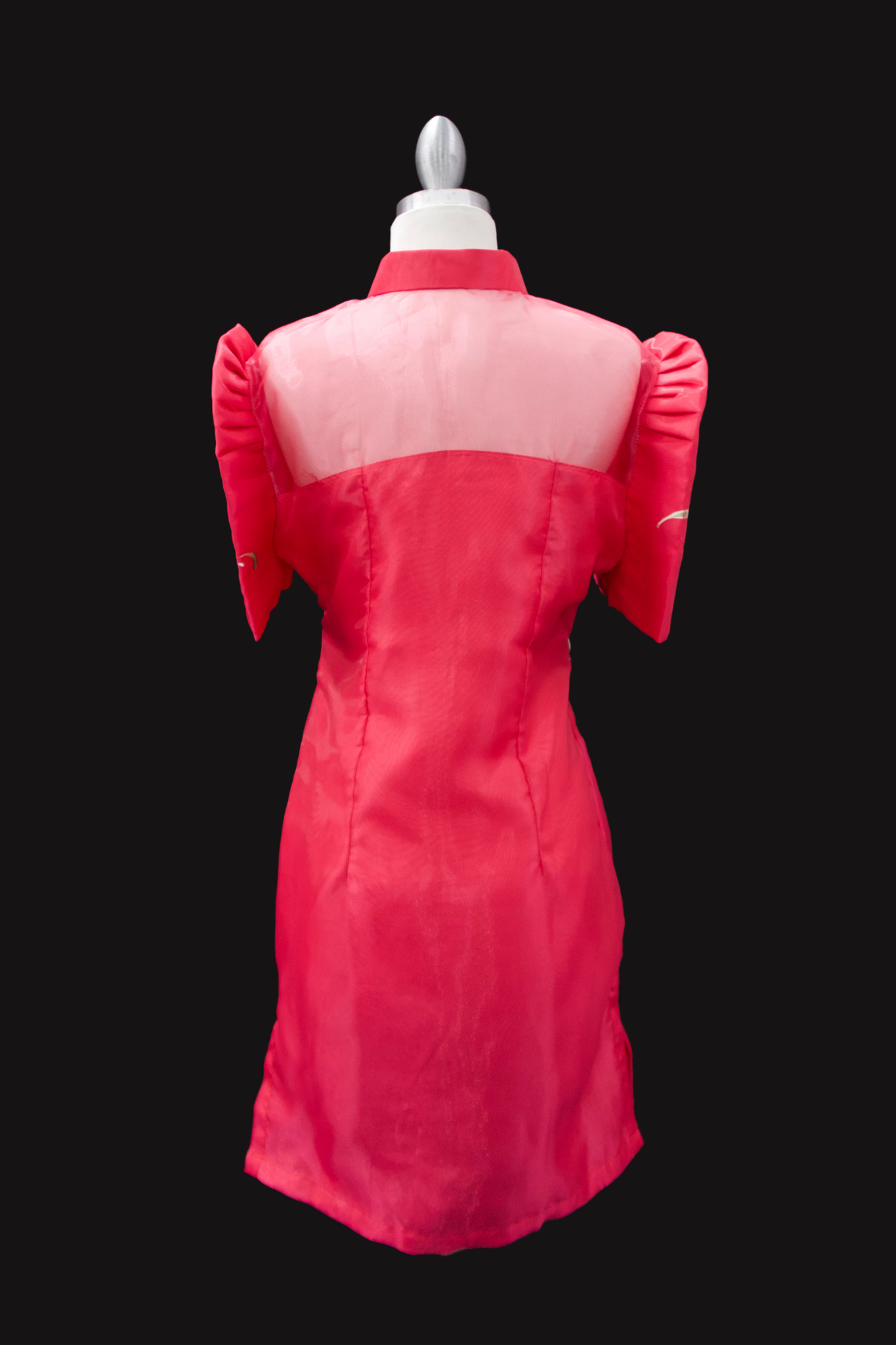 Handpainted Barong Dress - Fuschia Pink