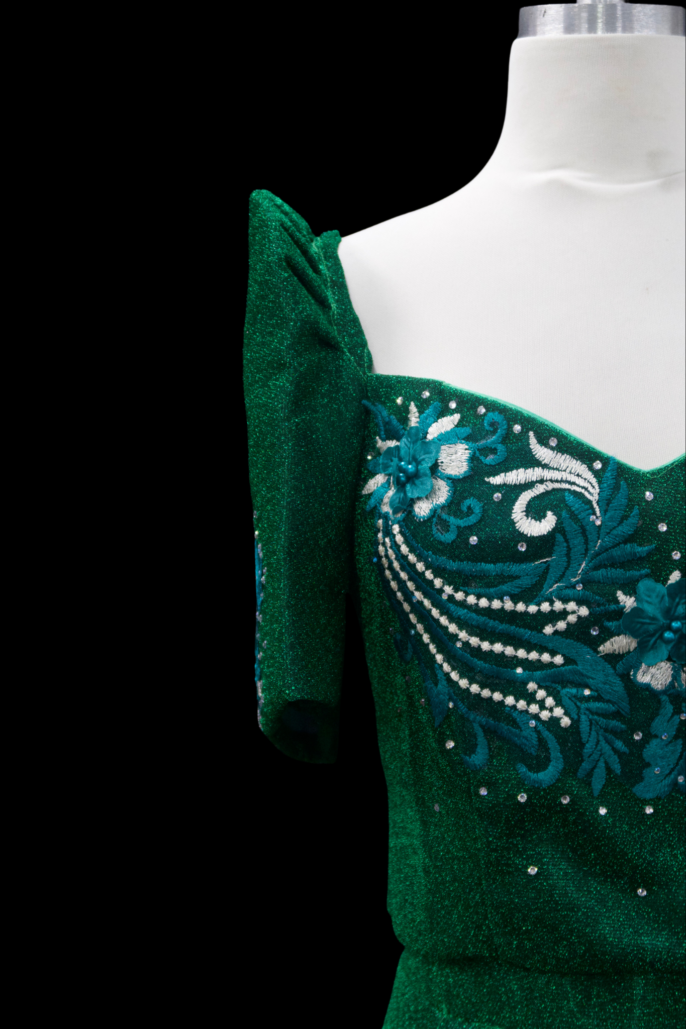 Kathryn Mestiza Top & Skirt - Emerald Green