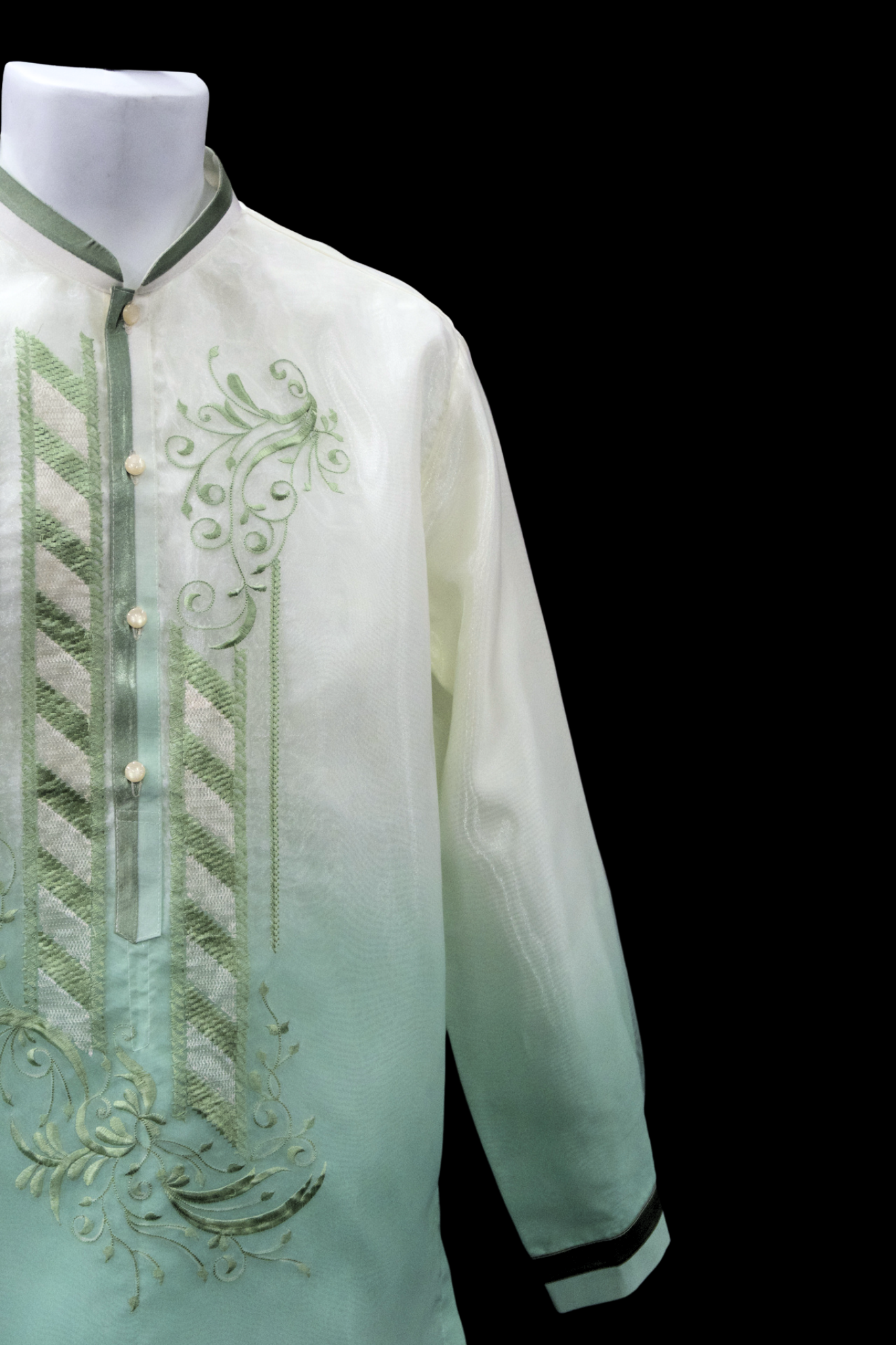 Sage Green Organza Barong - Barber