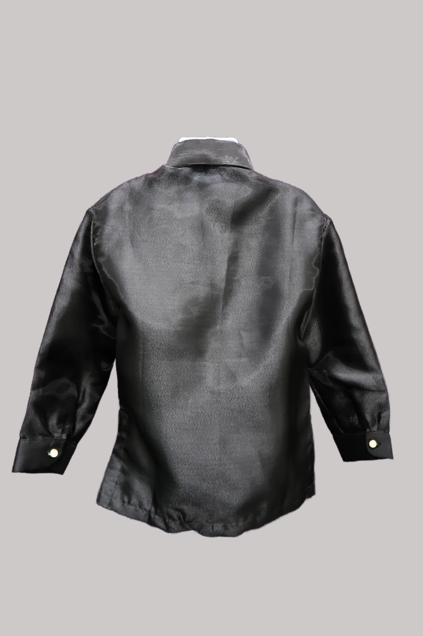 Kid's Organza Black Barong - Traditional Collar