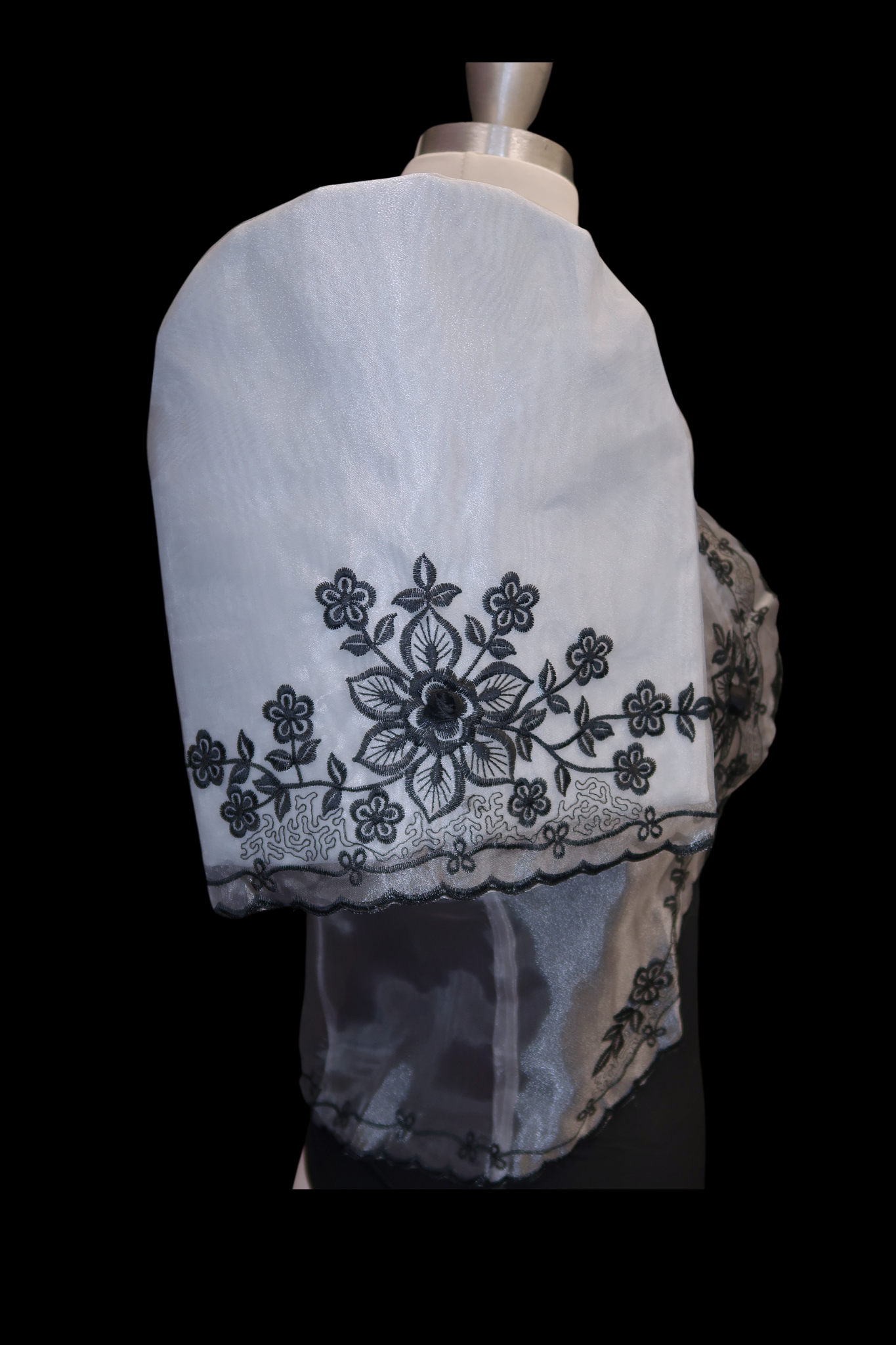 Light Gray/Black Lace Bolero