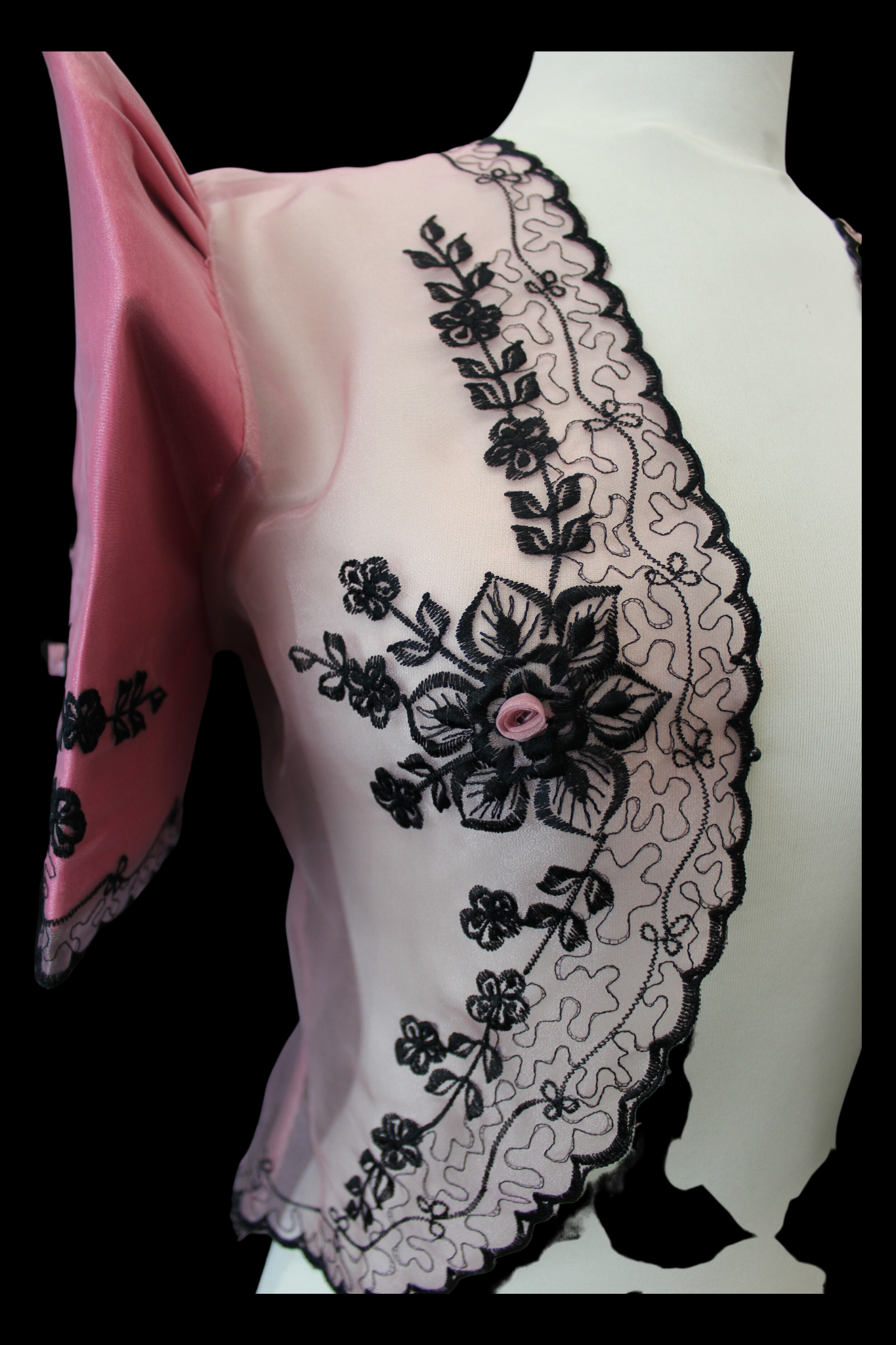 Pink/Black Lace Bolero