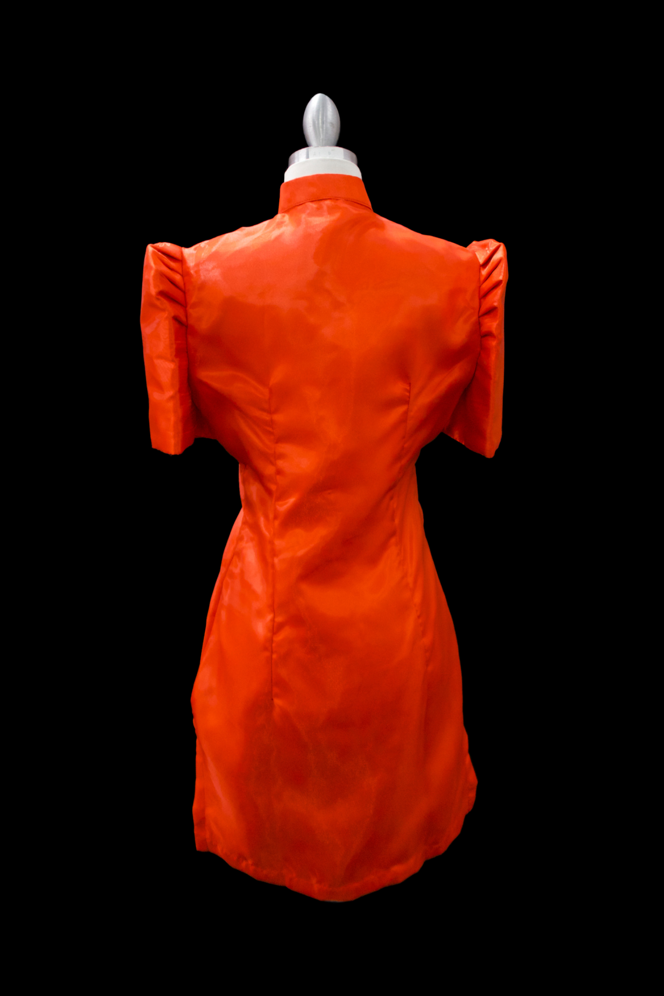 Satin Barong Dress - Red Orange