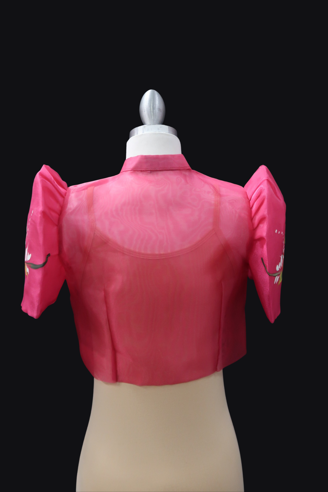 Hand Painted Single Button Bolero - Fuschia Pink
