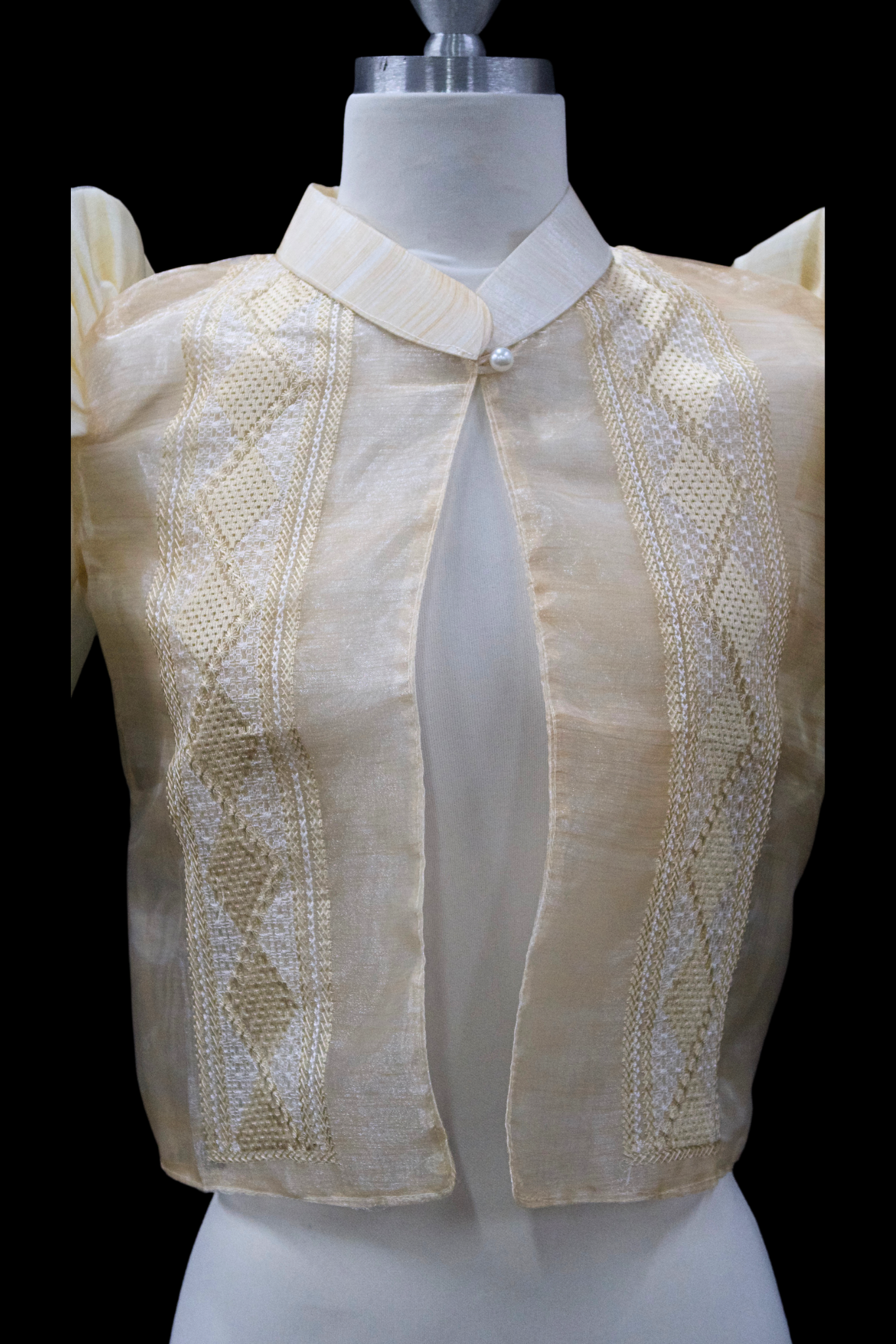 Diamond Single Button Bolero - Beige