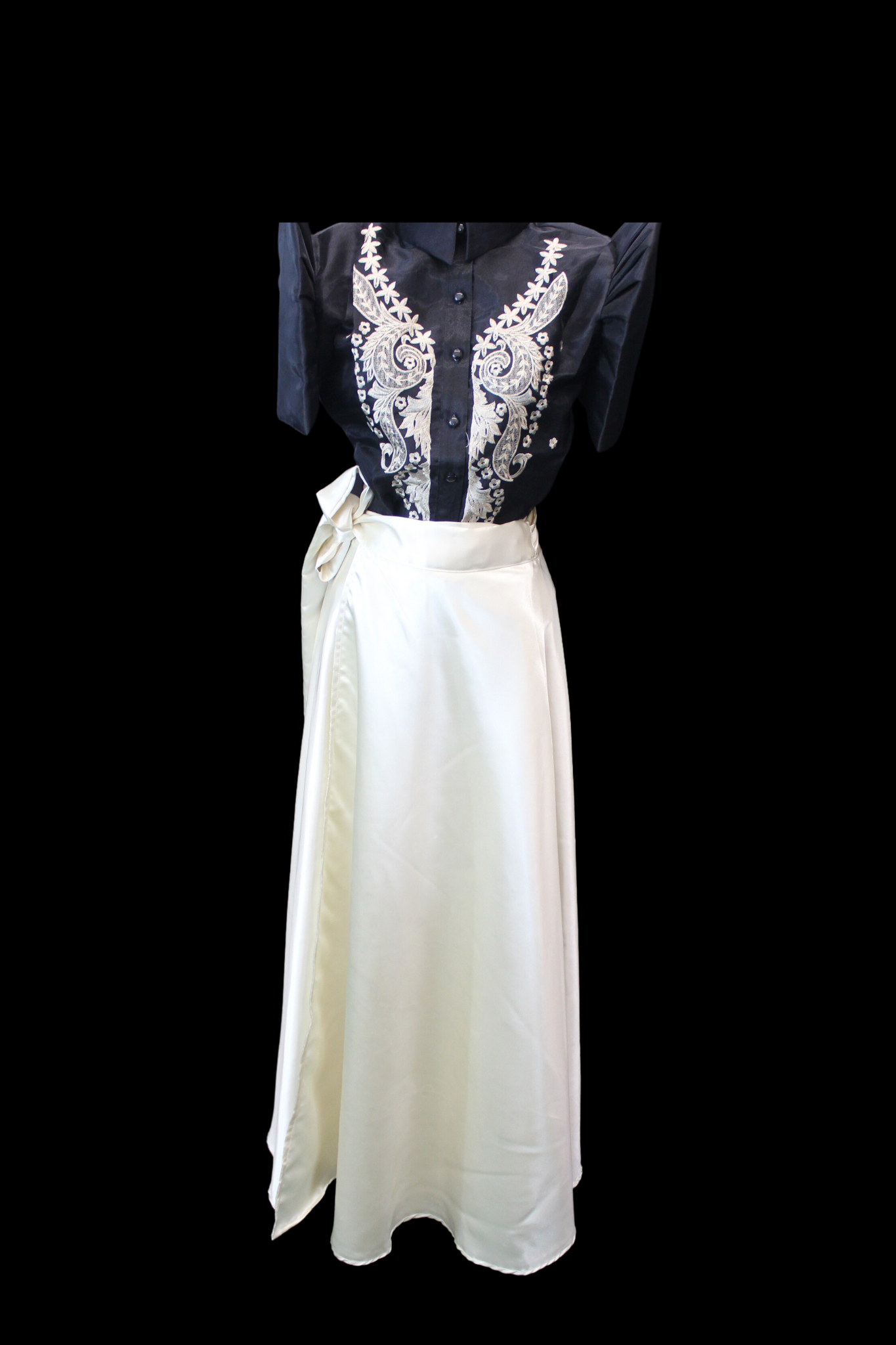 Satin Wrap Skirt - Beige