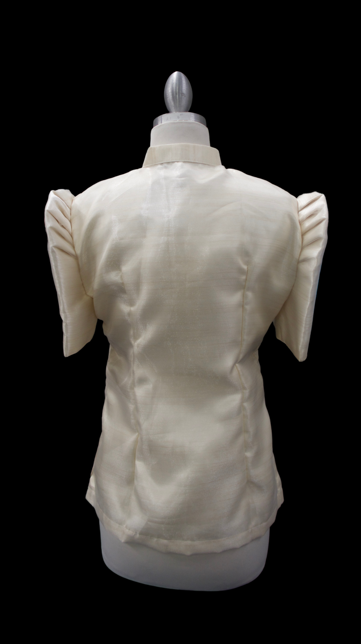 Satin Mestiza Barong Blouse - Beige