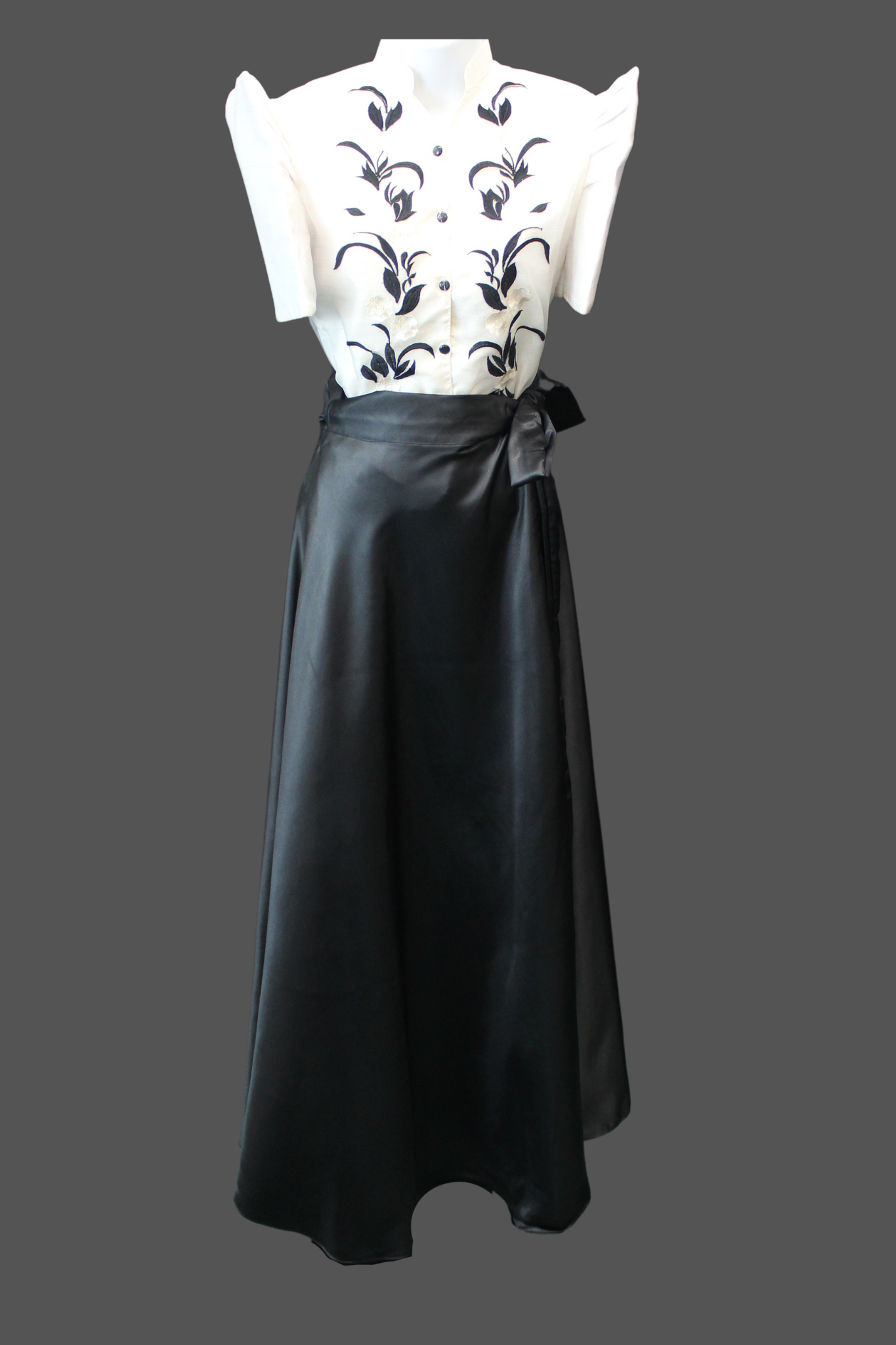 Satin Wrap Skirt - Black