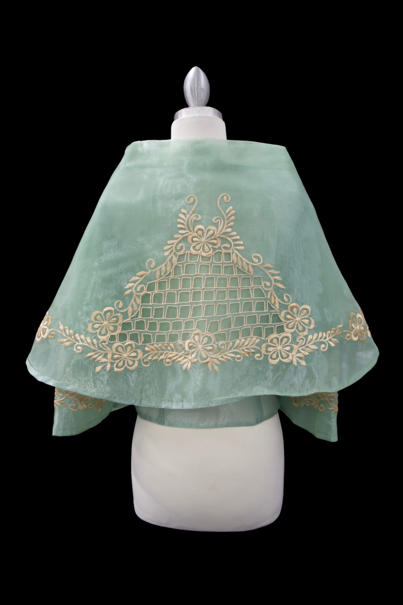 Maria Clara Filipiniana Blouse - Sage Green