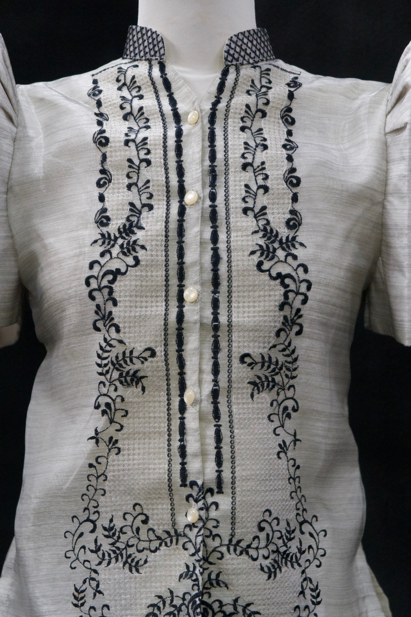 Mestiza Barong Blouse - Pina Black