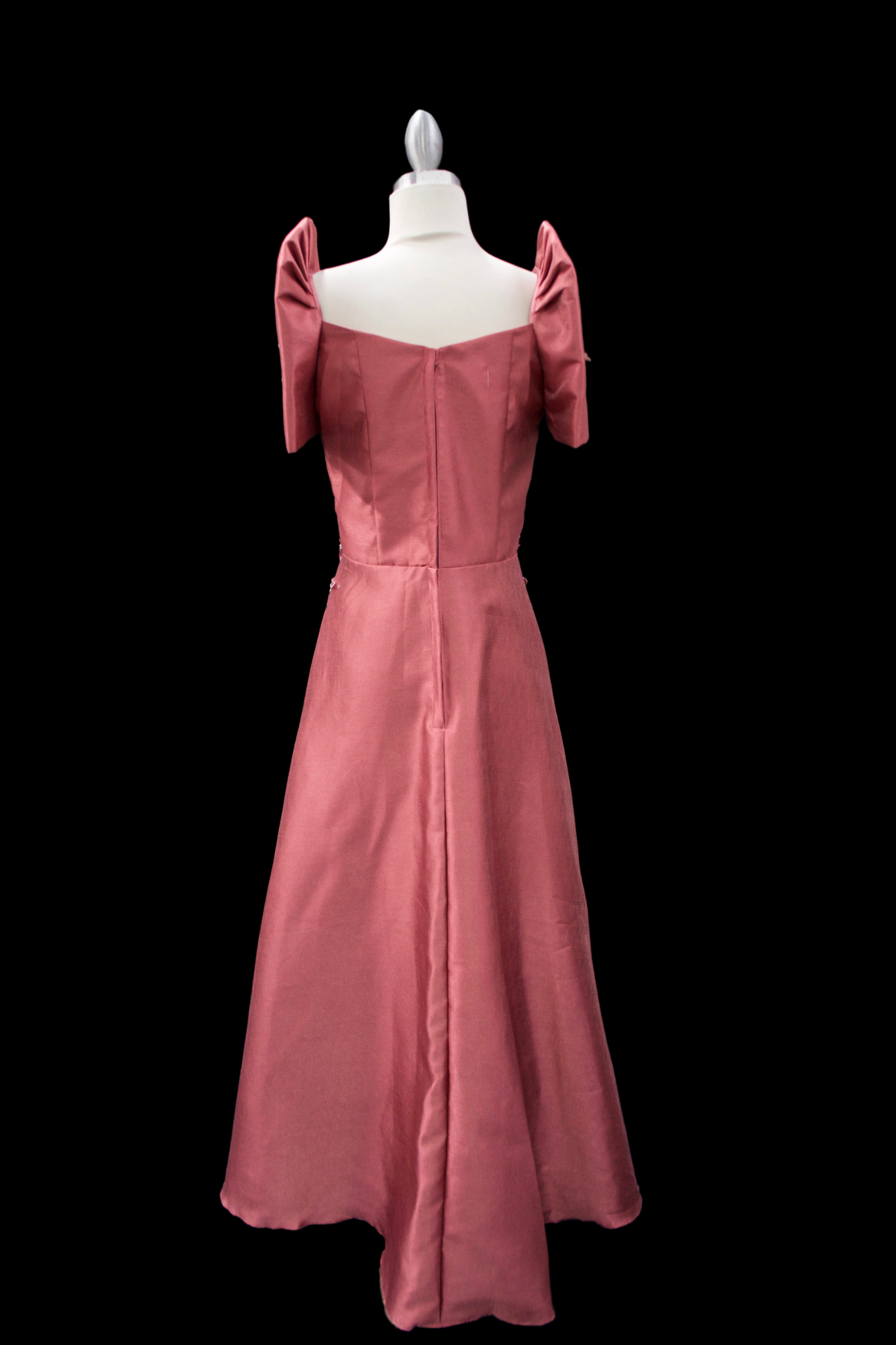 Metallic Gazar Overlap Gown - Pink