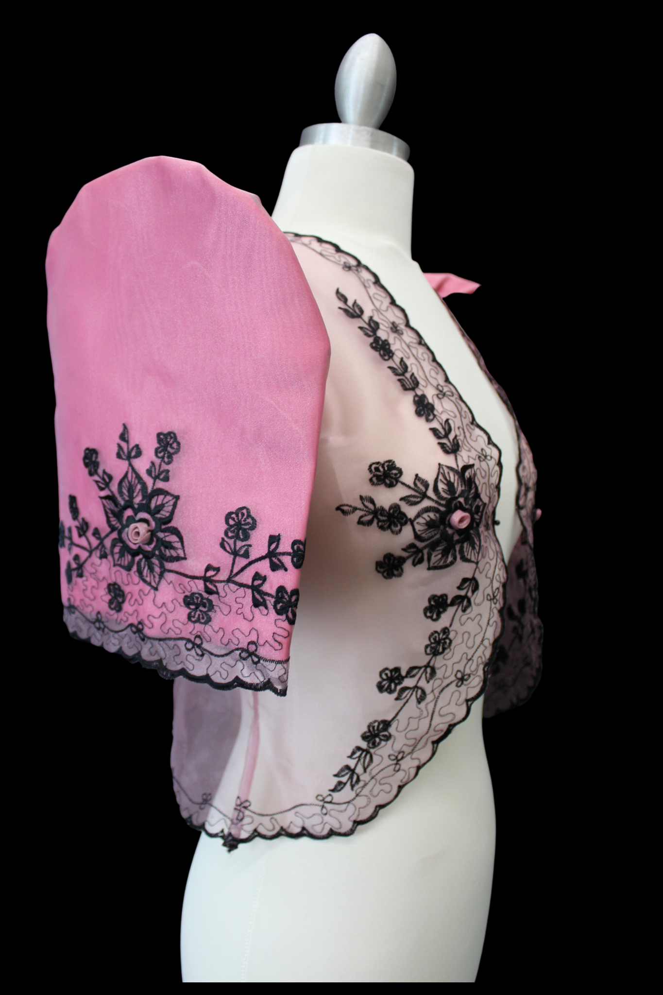 Pink/Black Lace Bolero