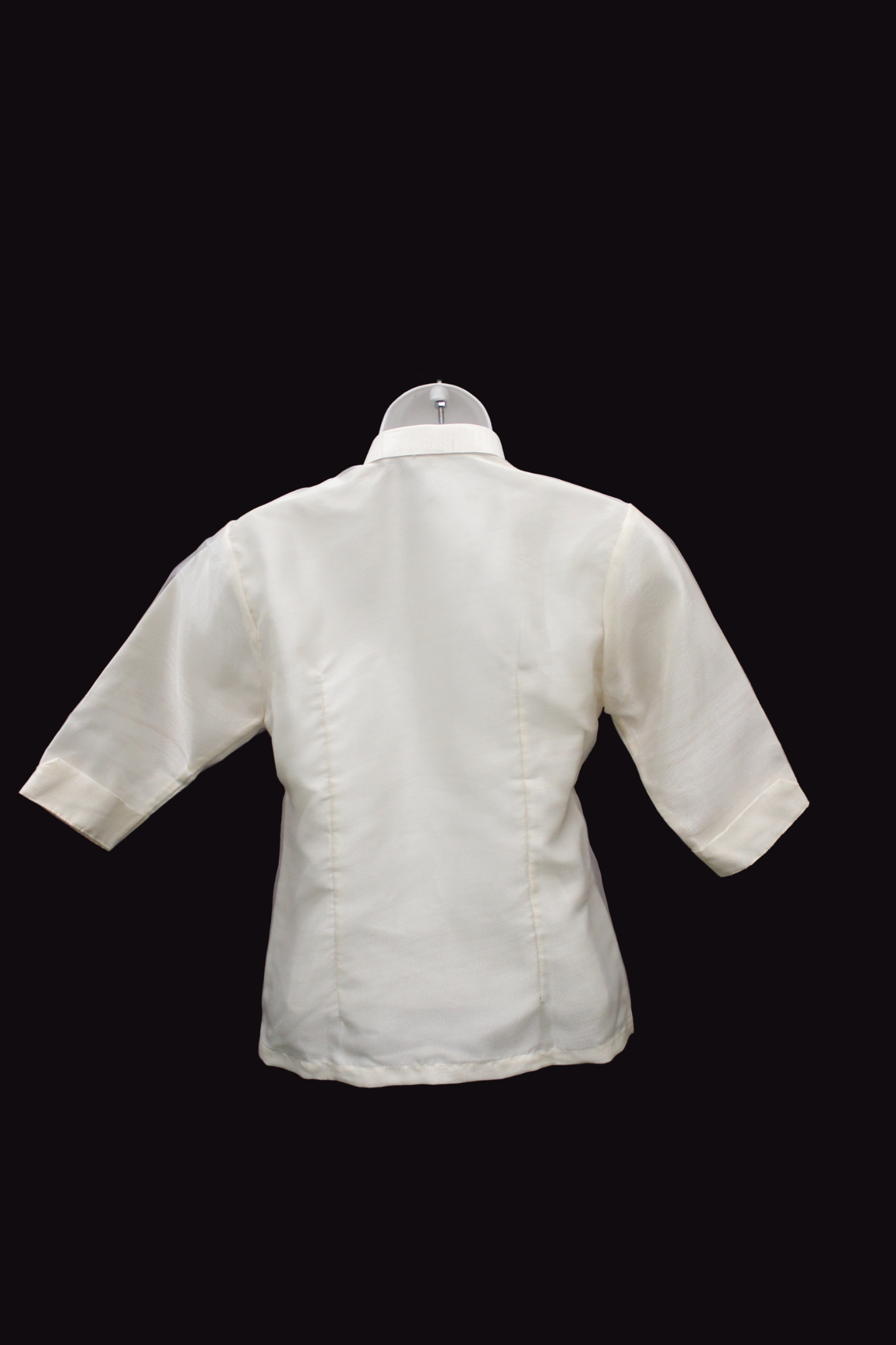 3/4 Sleeve Barong Blouse - Beige/Beige