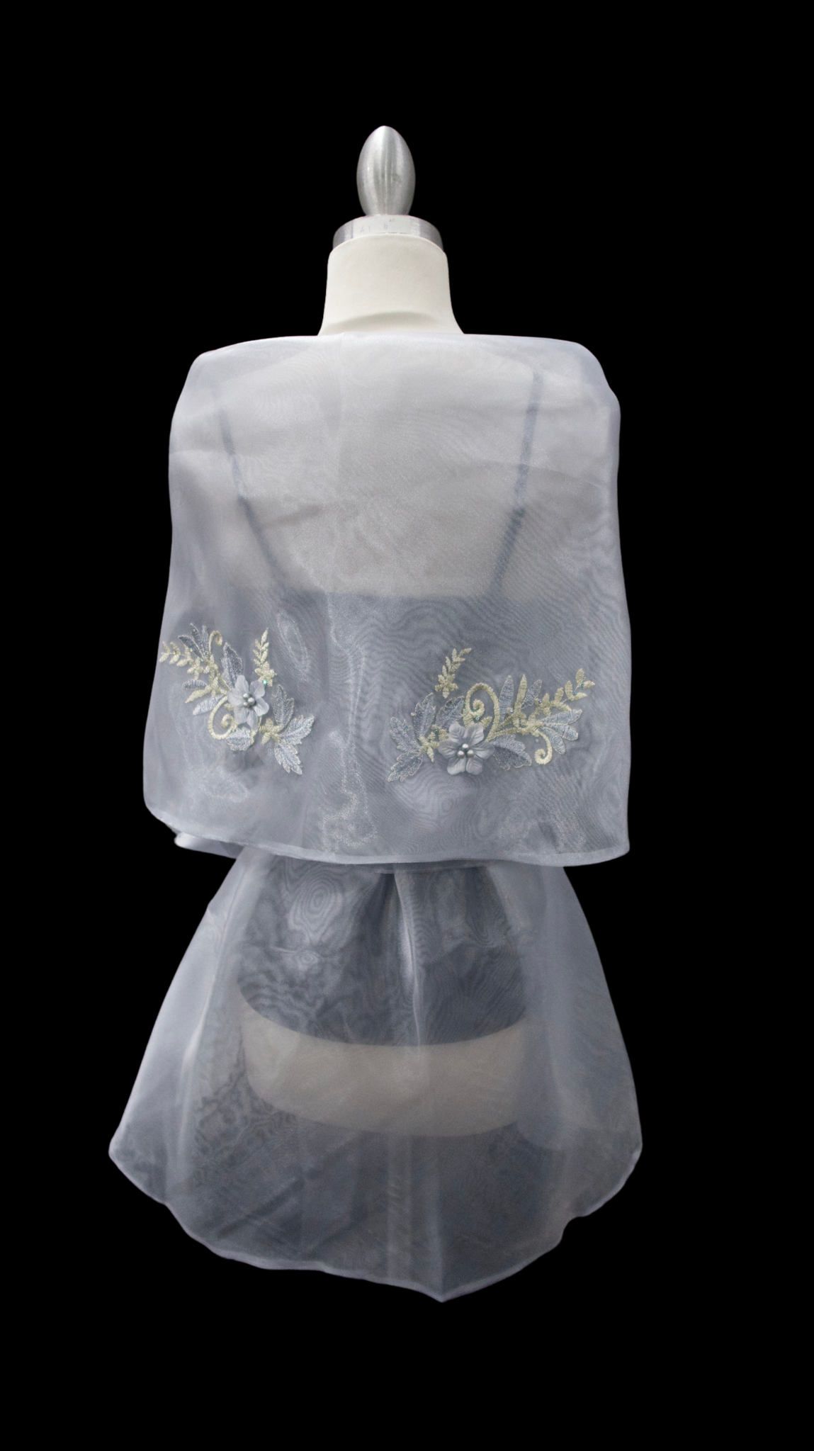 Lace Applique Panuelo - Light Gray