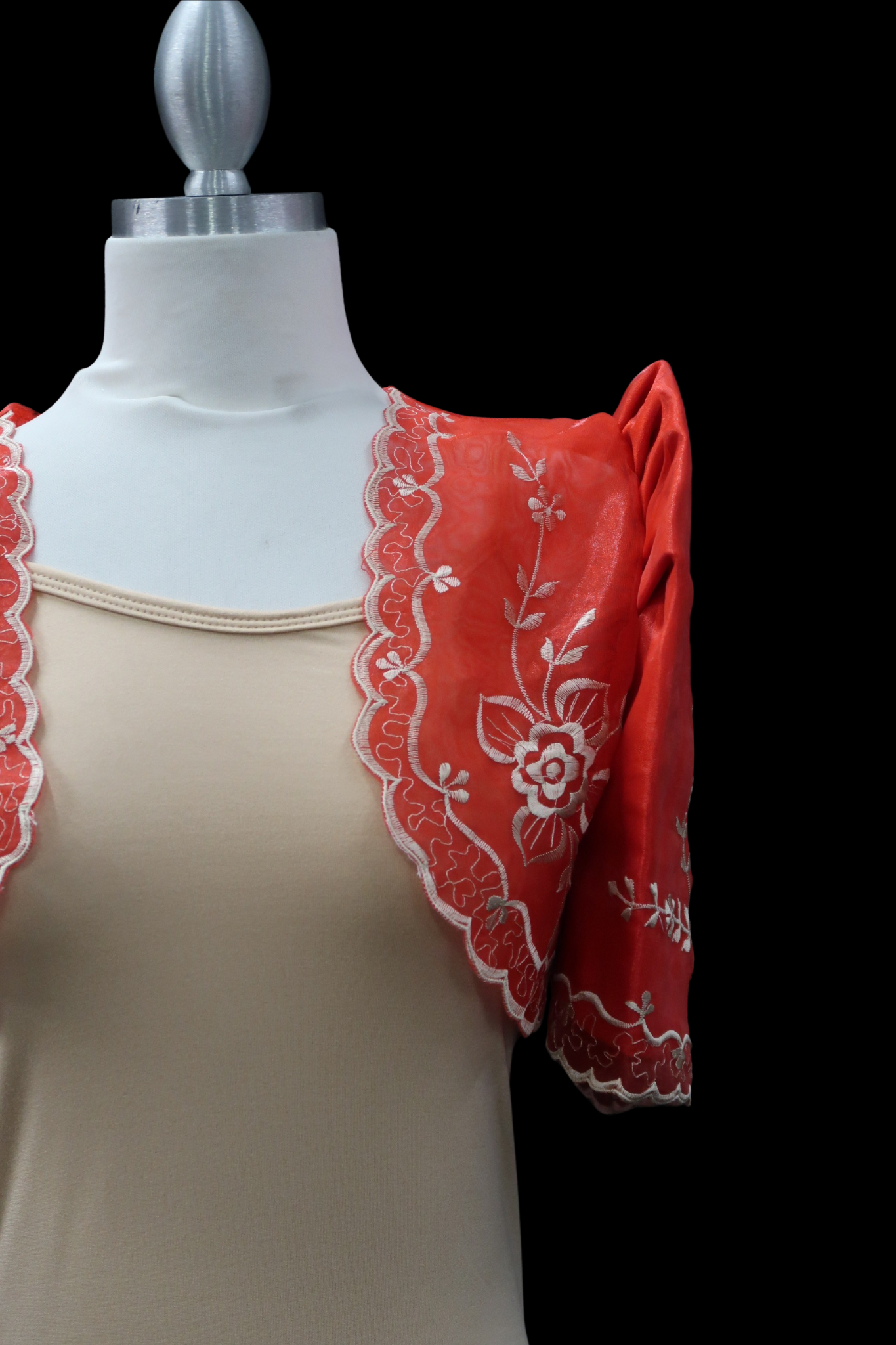 Crop Lace Bolero - Red