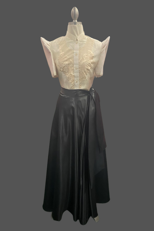Satin Wrap Skirt - Black