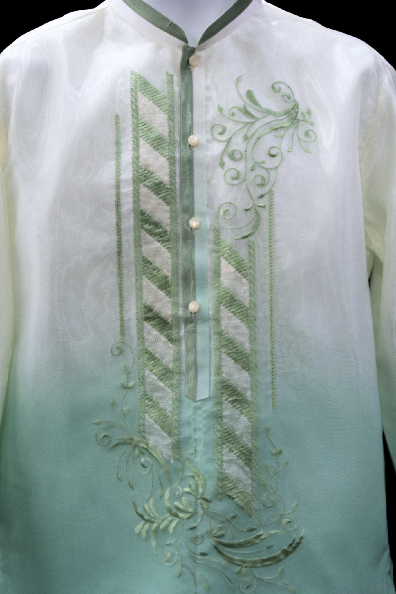 Sage Green Organza Barong - Barber