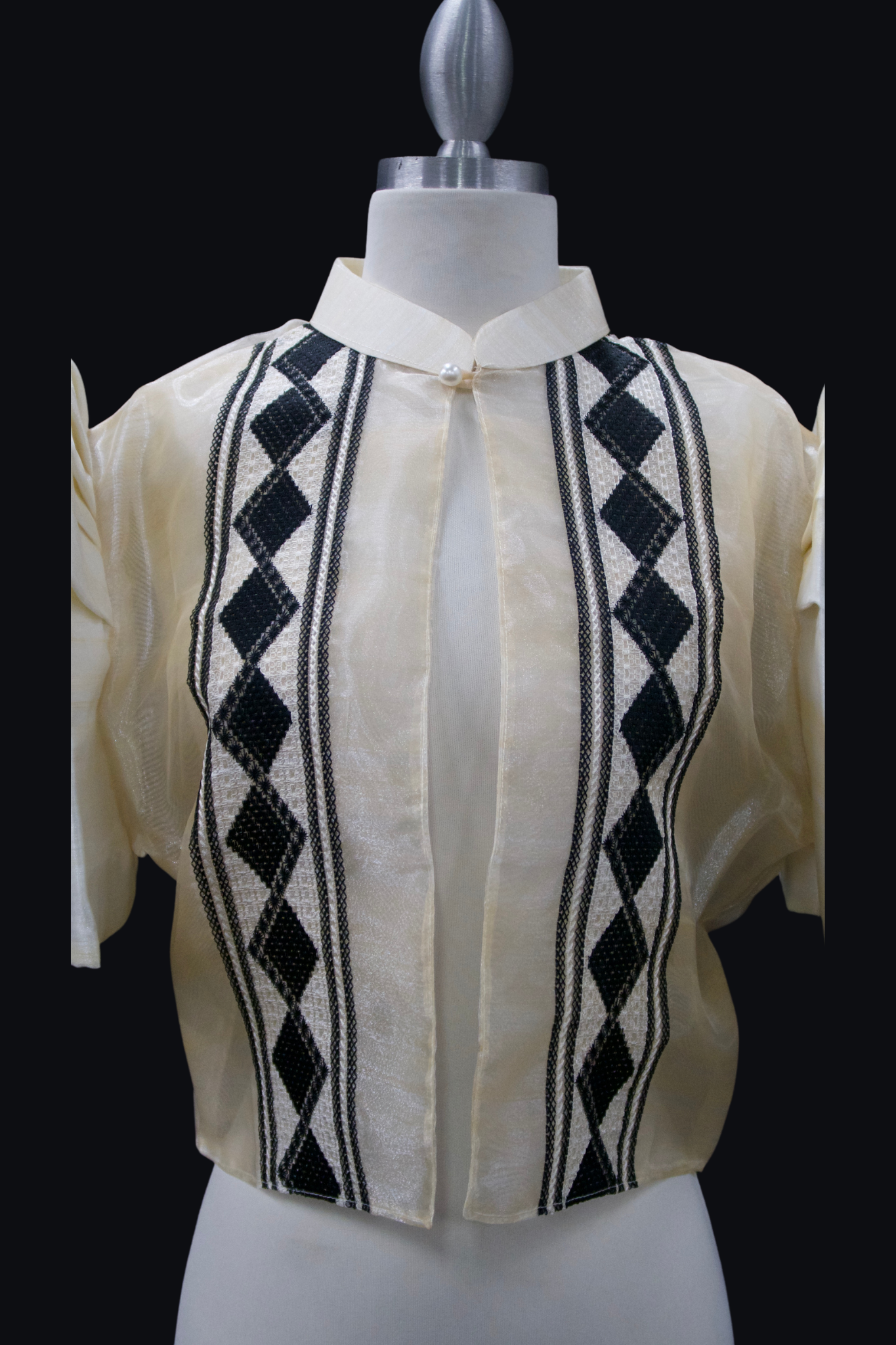 Diamond Single Button Bolero - Beige