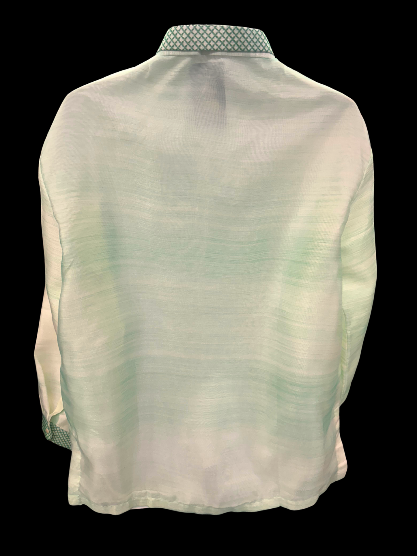 Striped Emerald Green Organza Barong