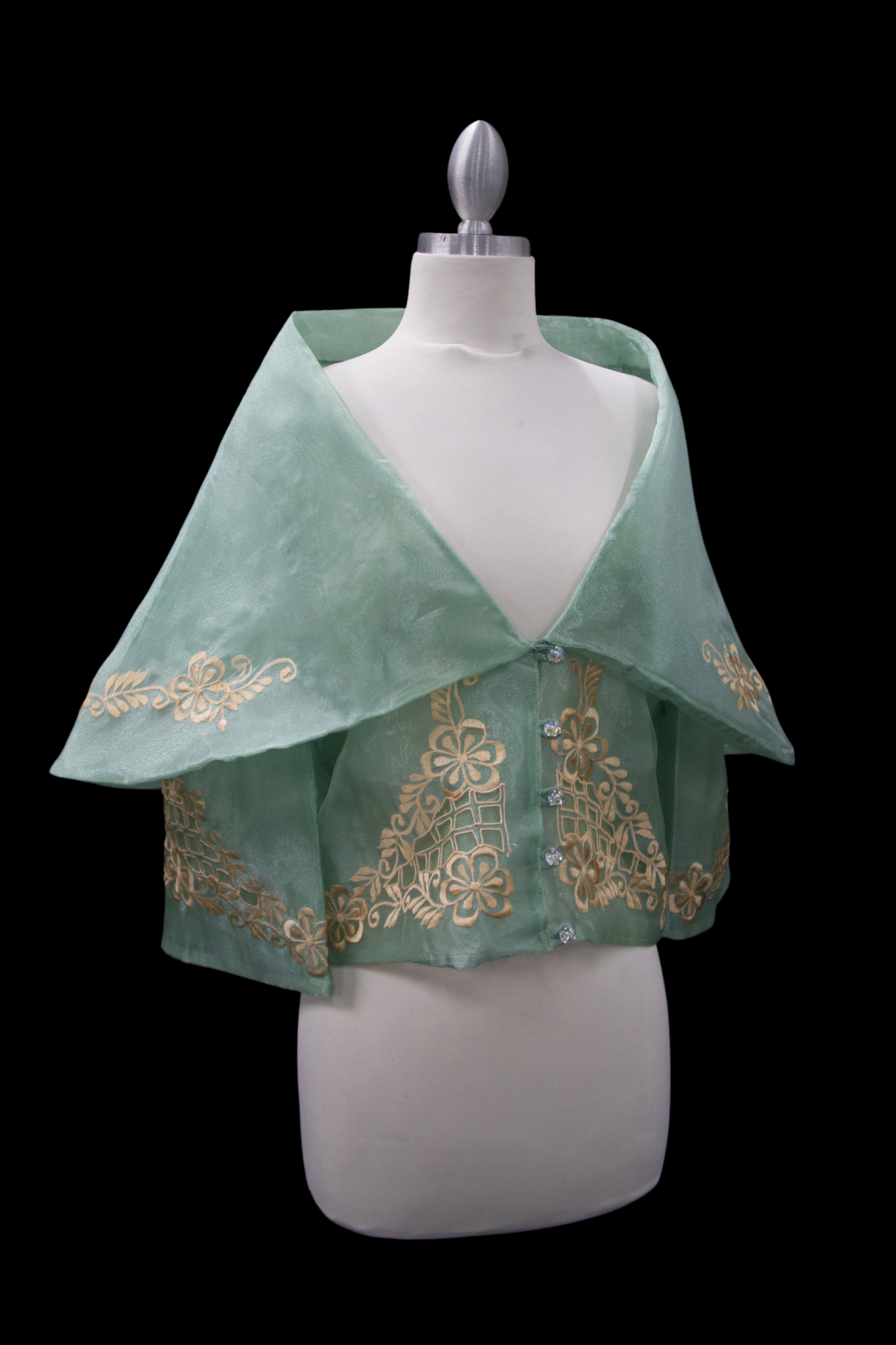 Maria Clara Filipiniana Blouse - Sage Green