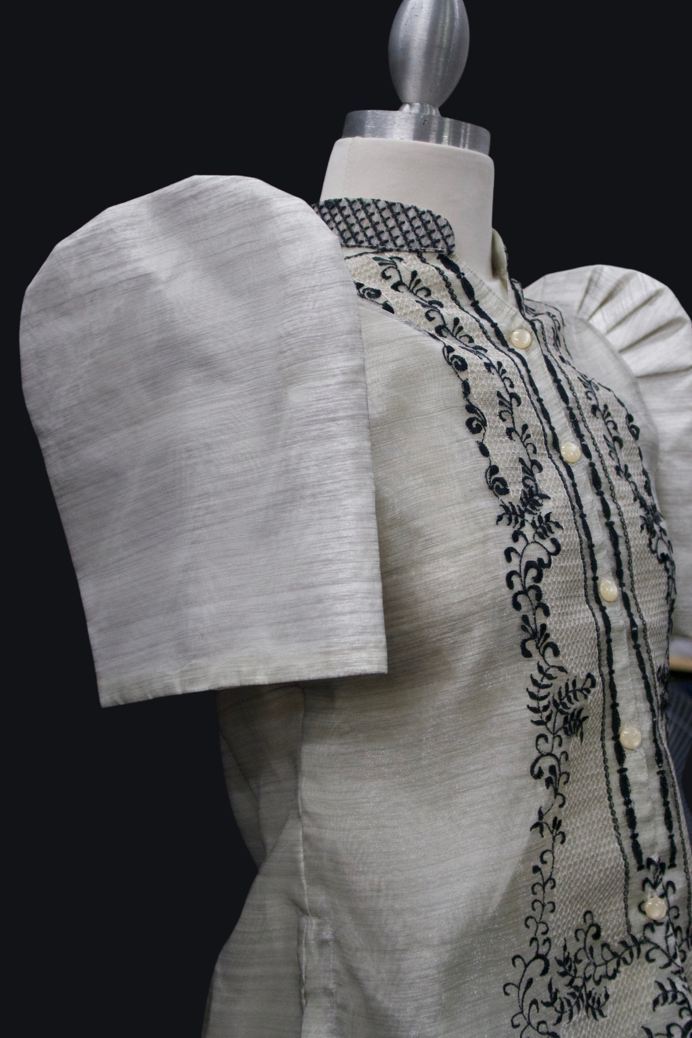 Mestiza Barong Blouse - Pina Black