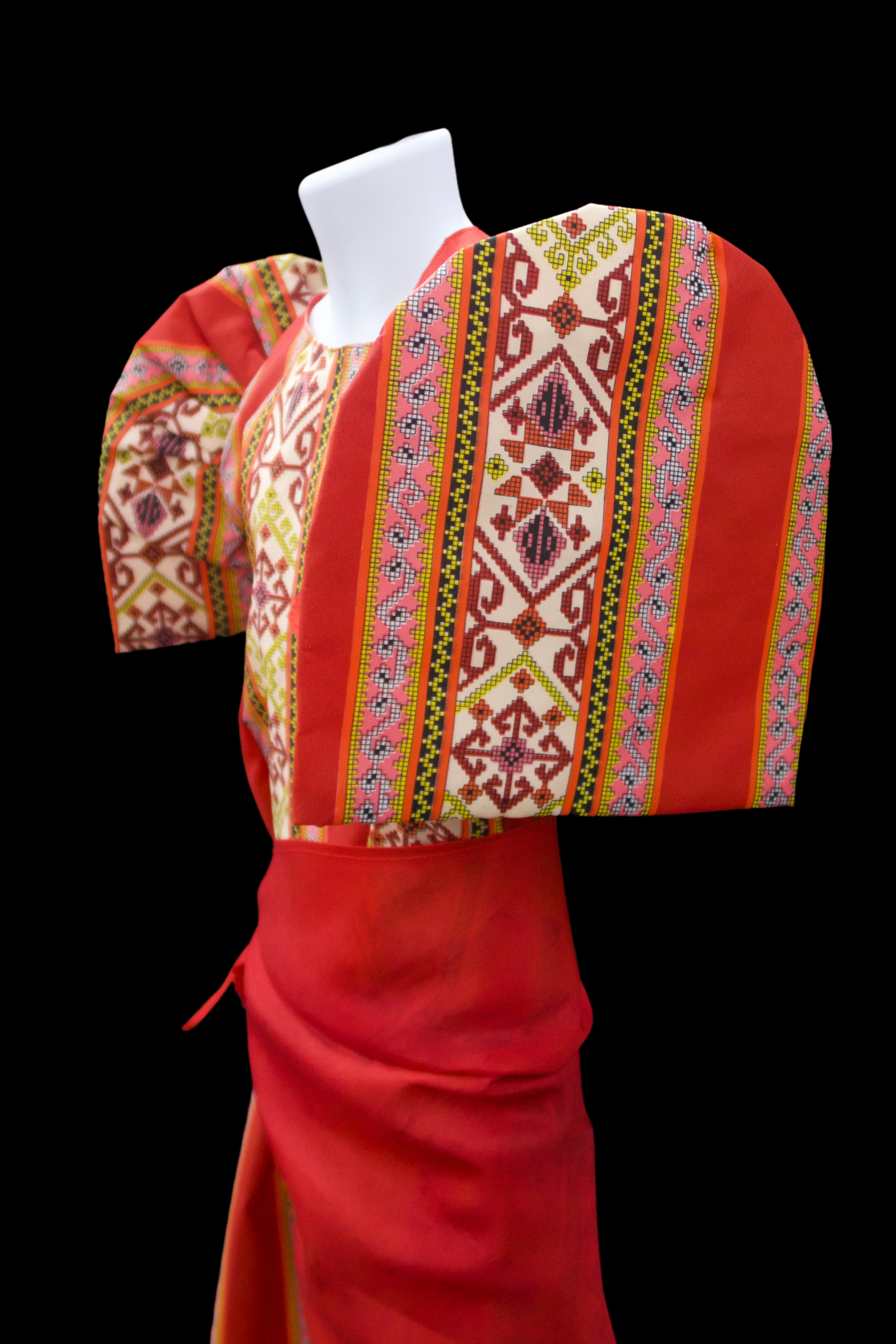 Girl's Balintawak Tribal Dress - Red