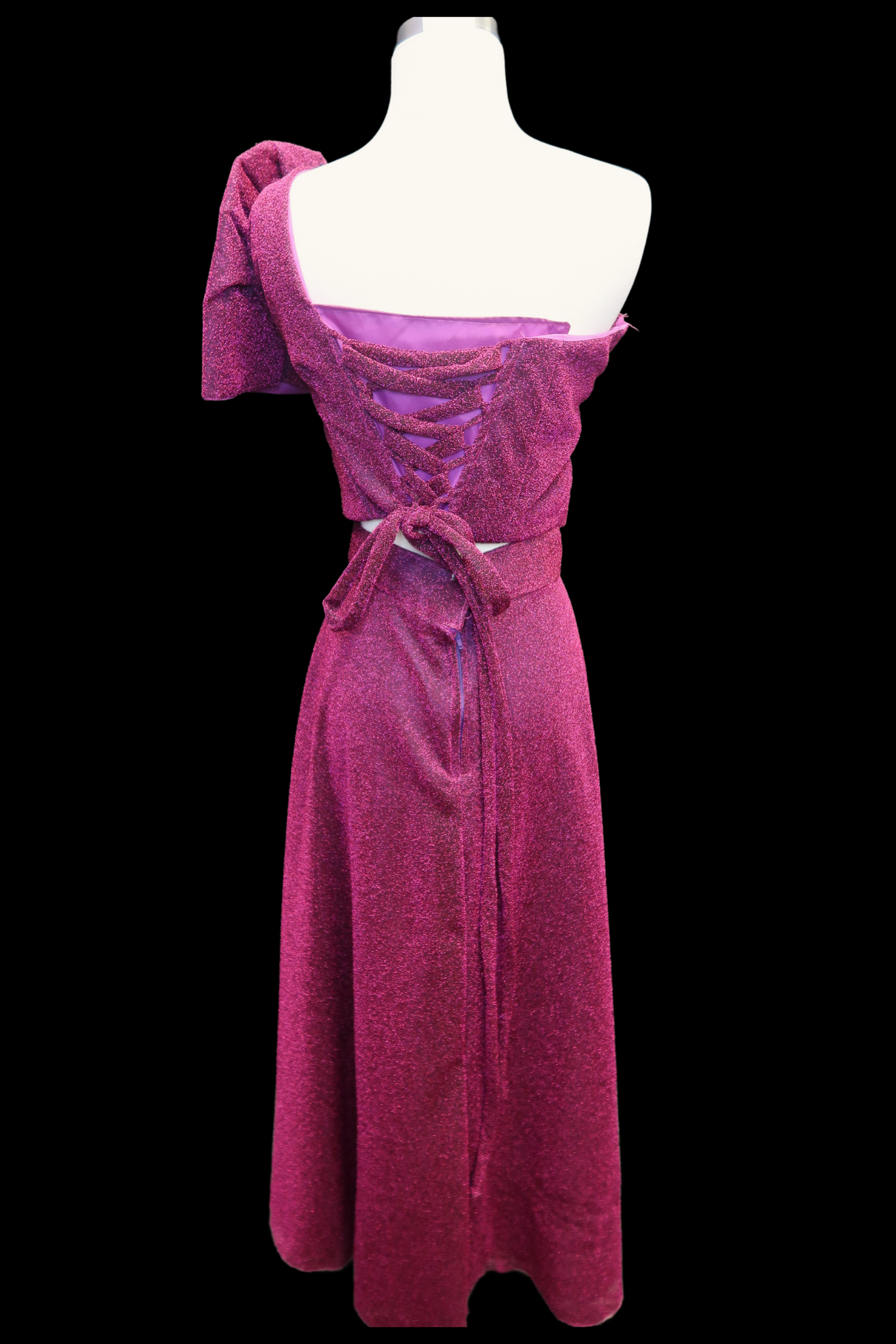 Candy Crush Fuschia - One Shoulder Filipiniana