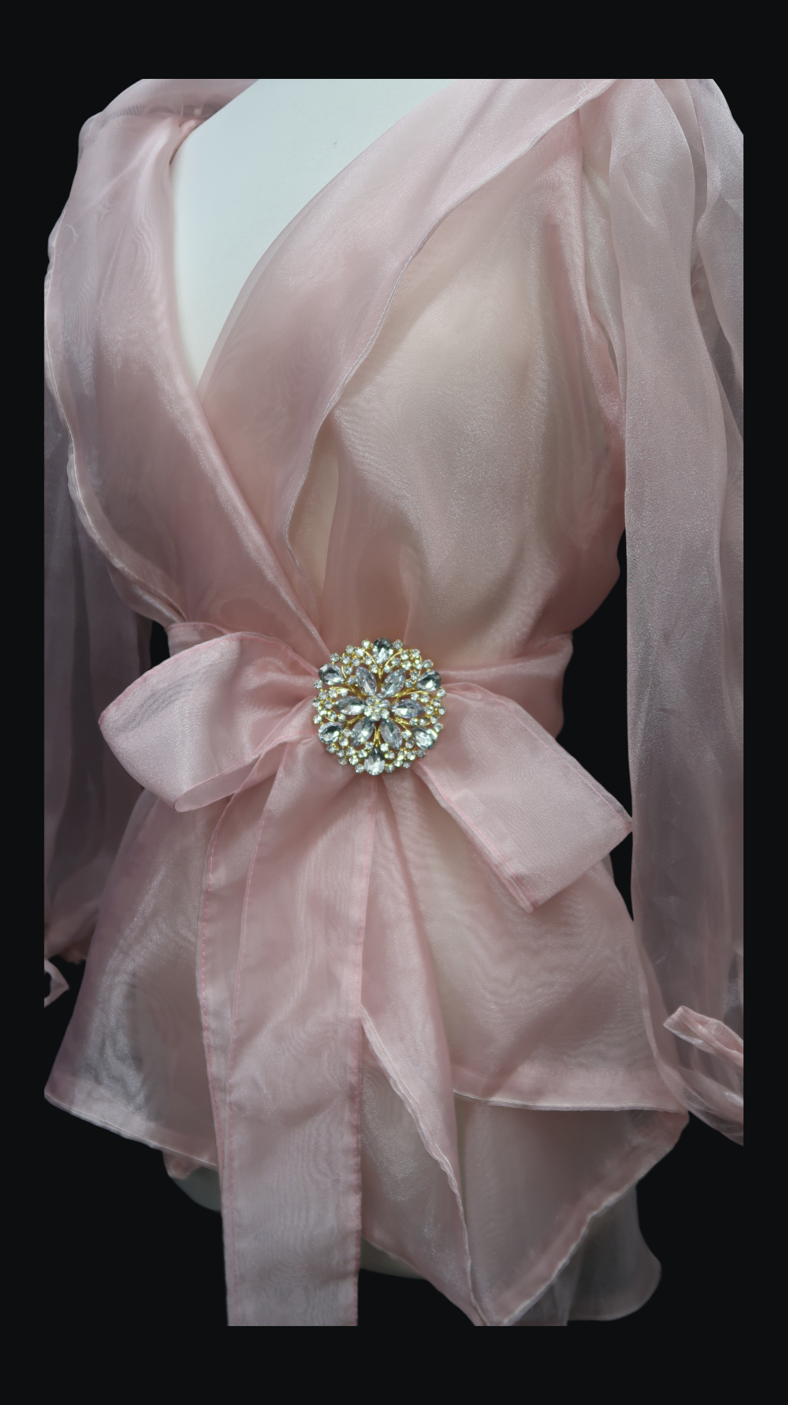Blush Pink Long Sleeve Wrap