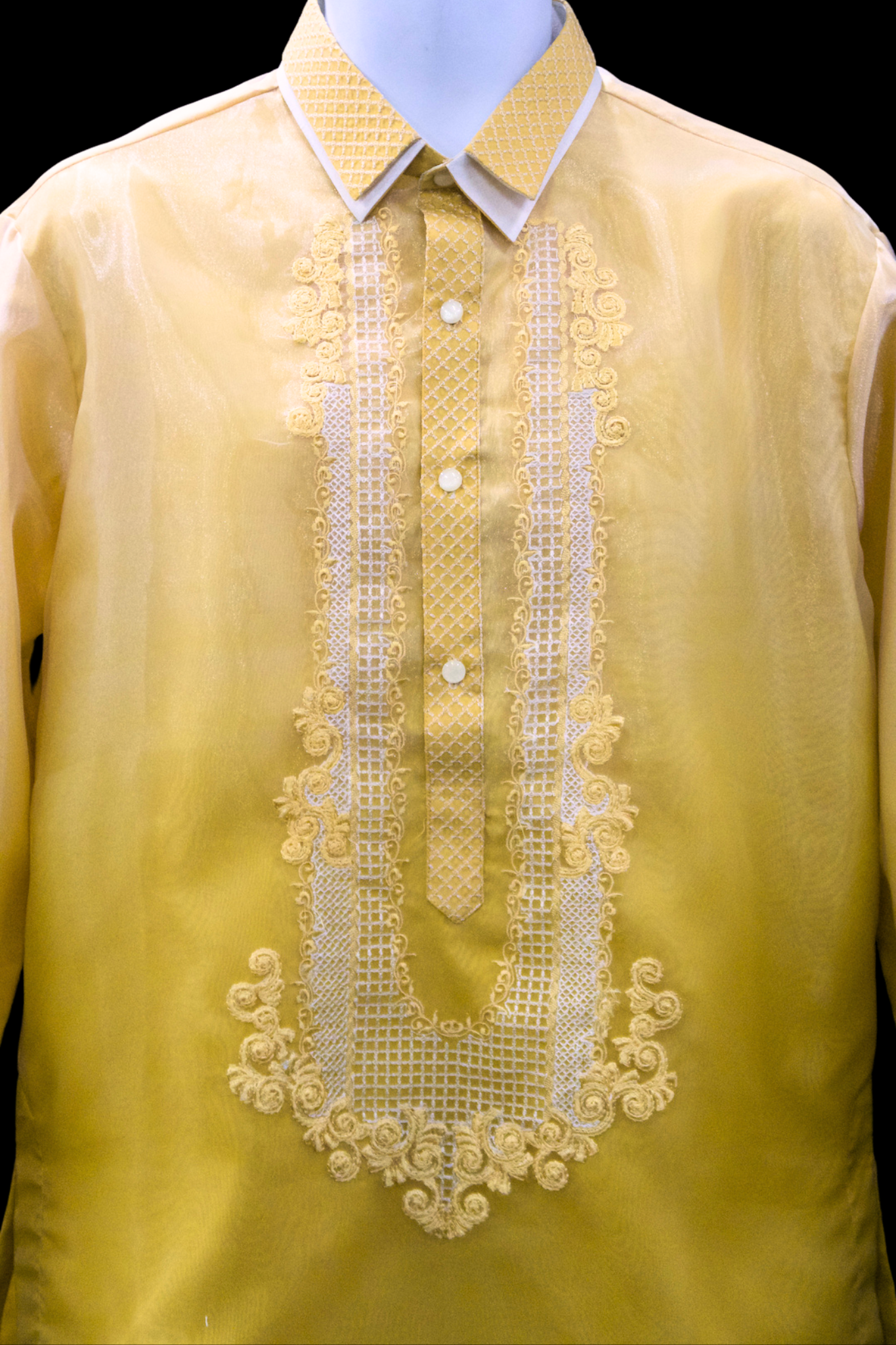 Yellow Gold Organza Barong