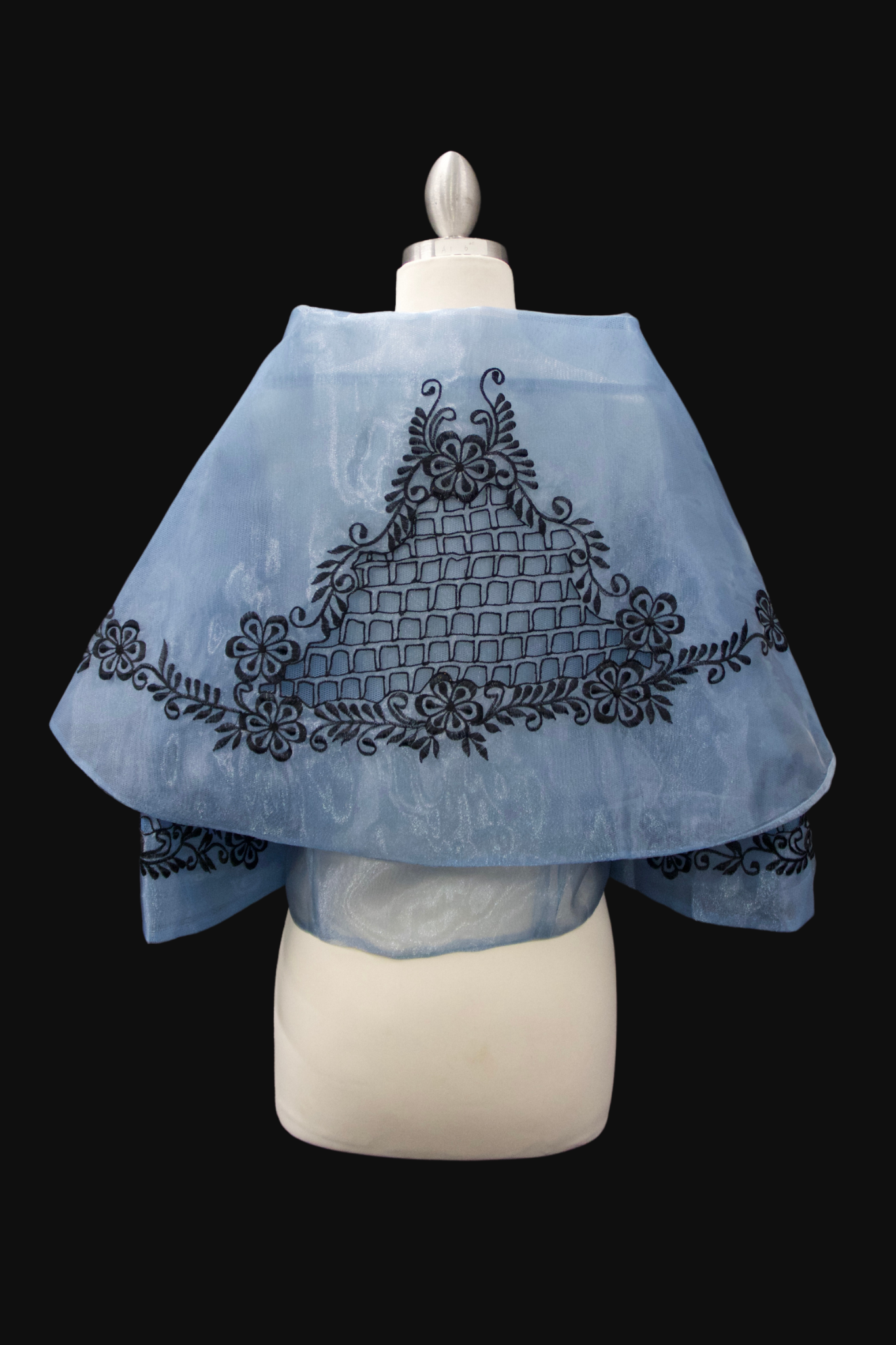 Maria Clara Filipiniana Blouse - Dusty Blue