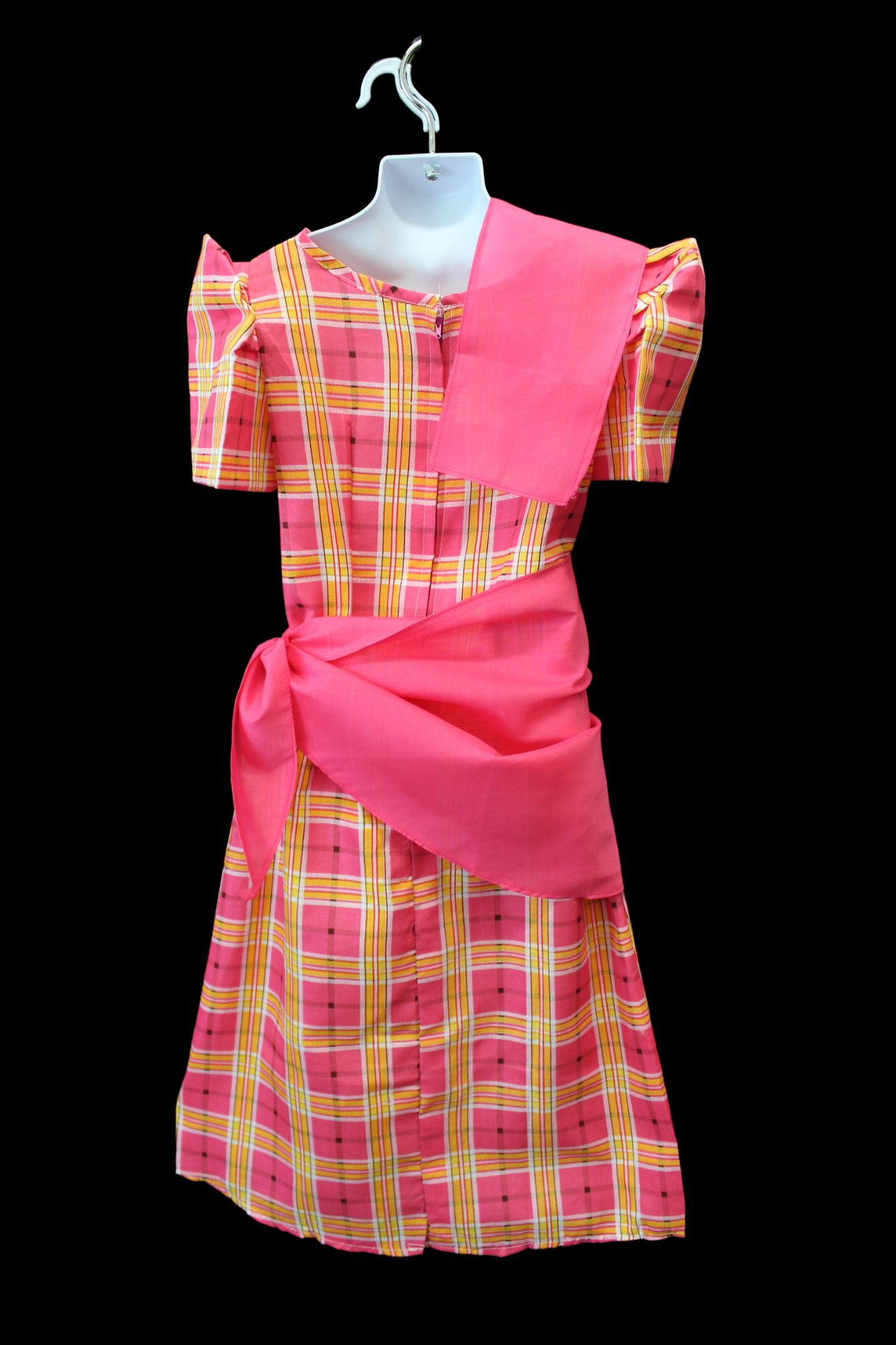 Girl's Balintawak Plaid Dress - Pink