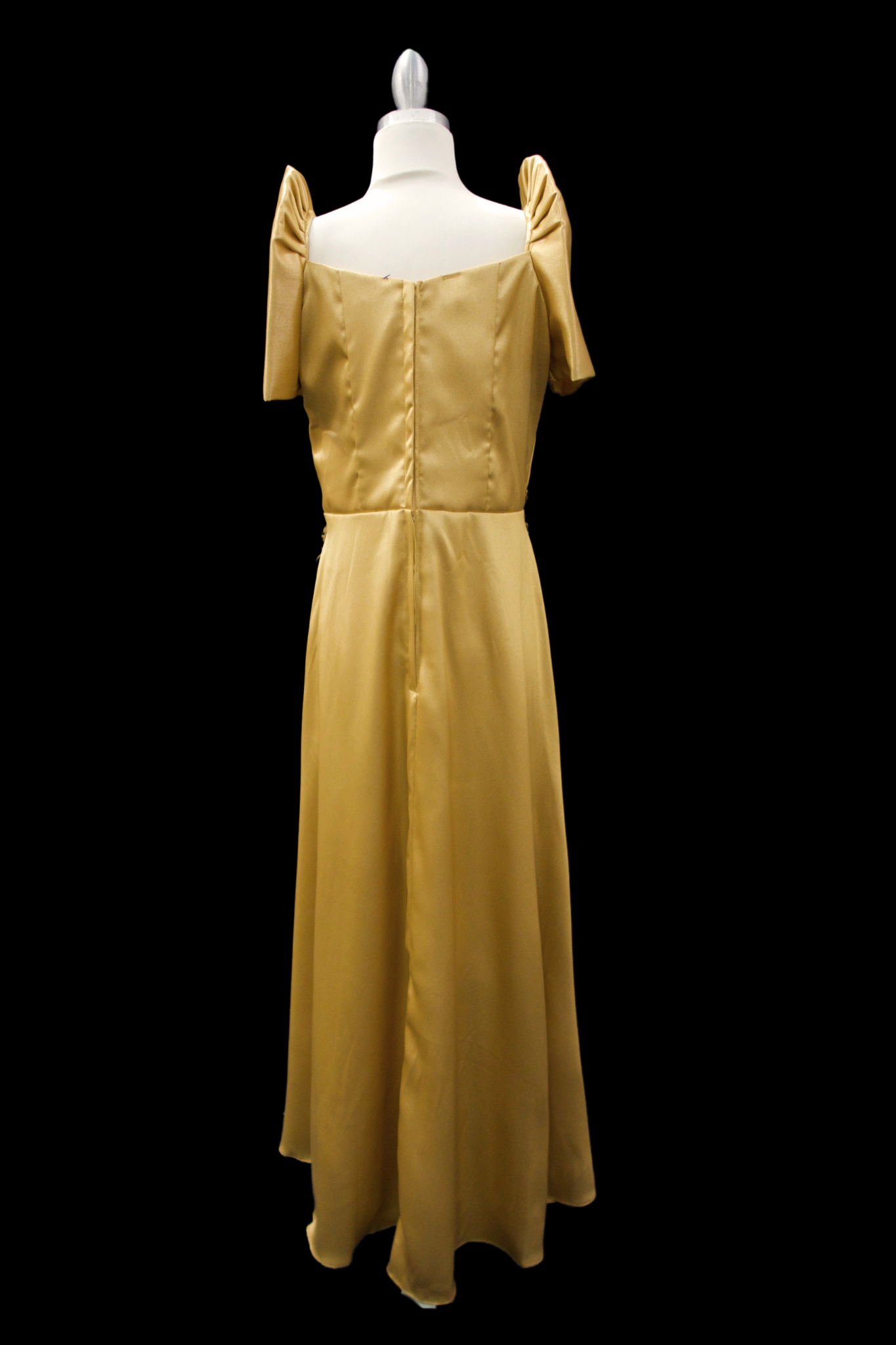 Diamond Satin Filipiniana Gown - Matte Gold