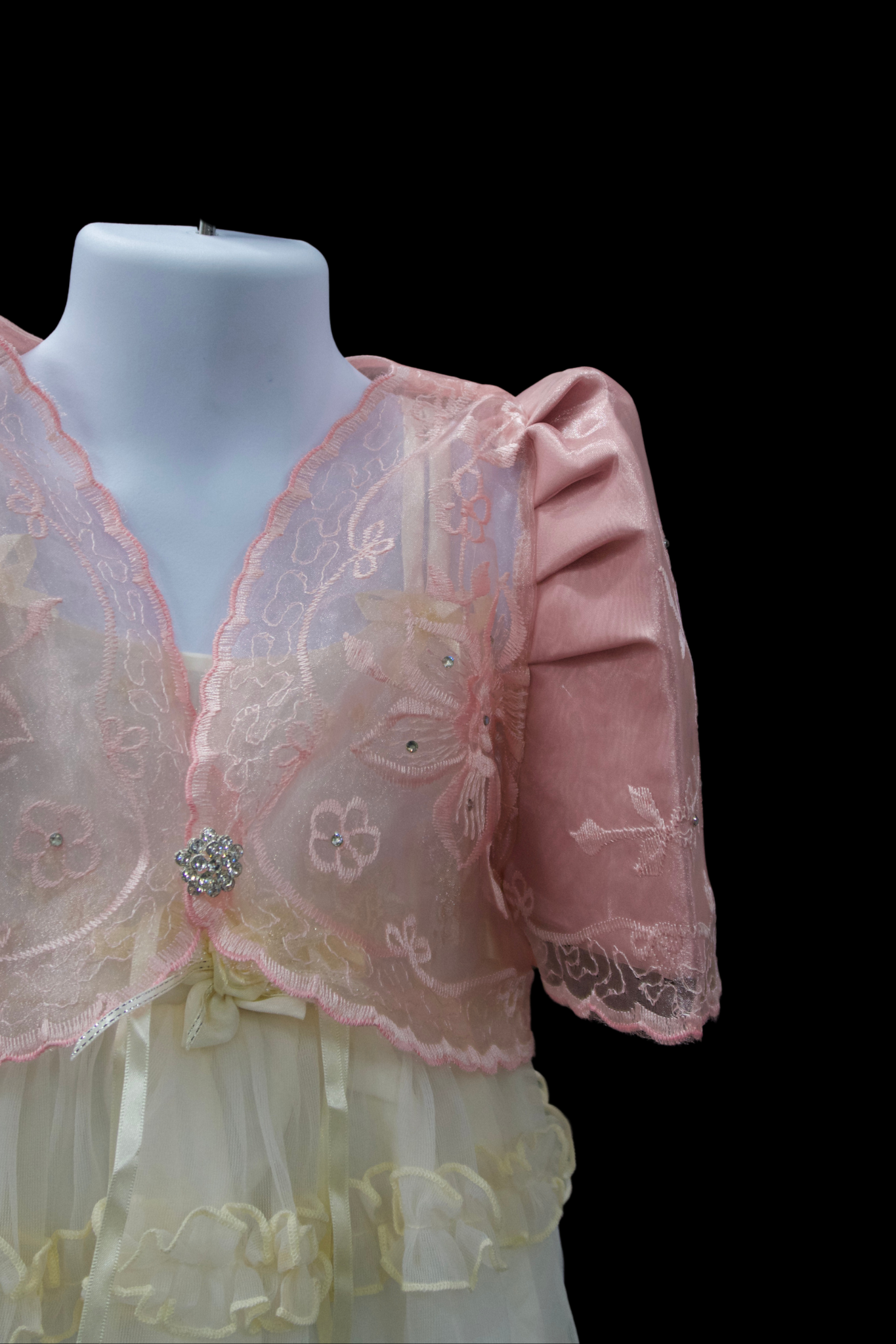 Kid's Crop Lace Bolero - Pink