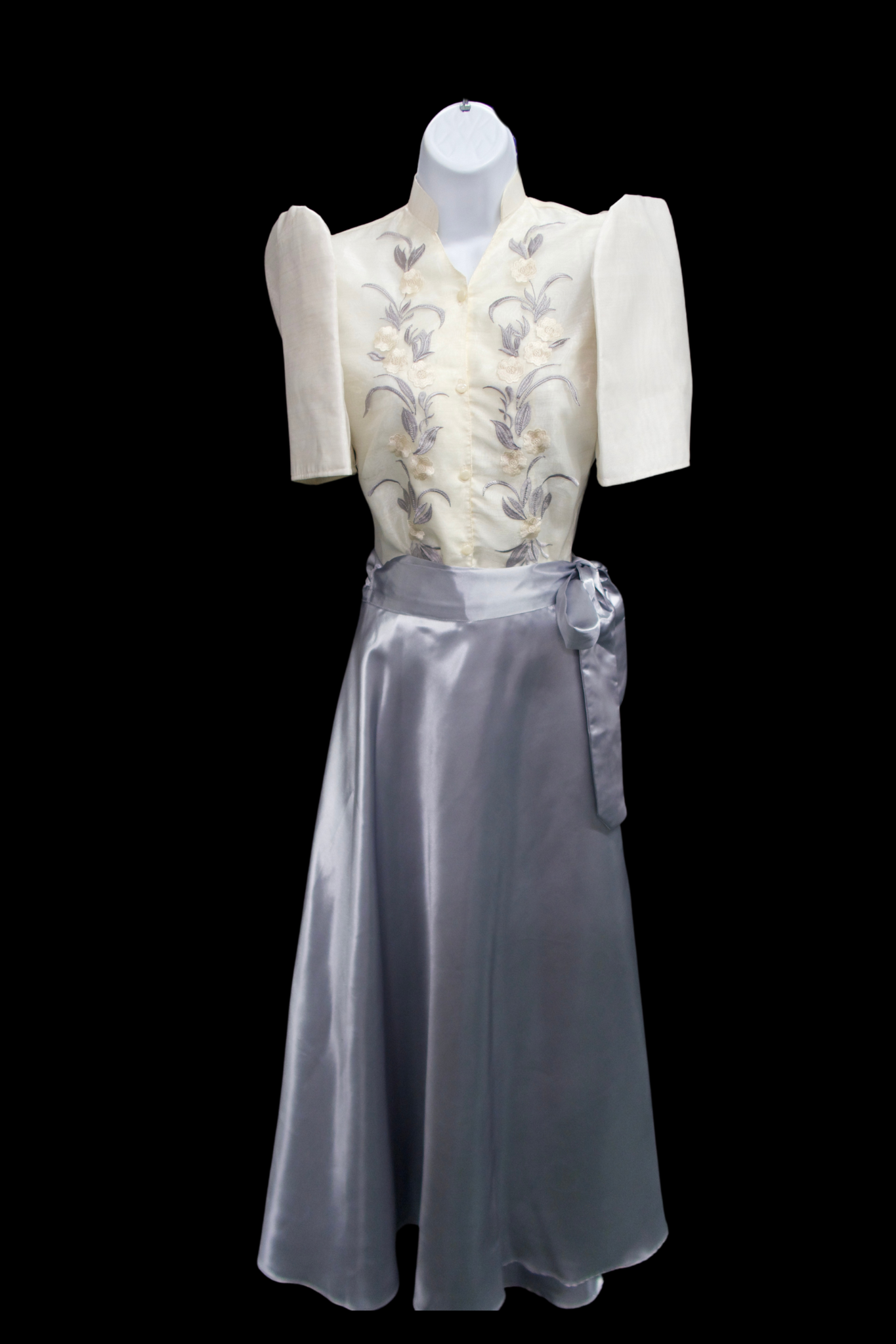 Mestiza Barong Blouse - Beige/Gray