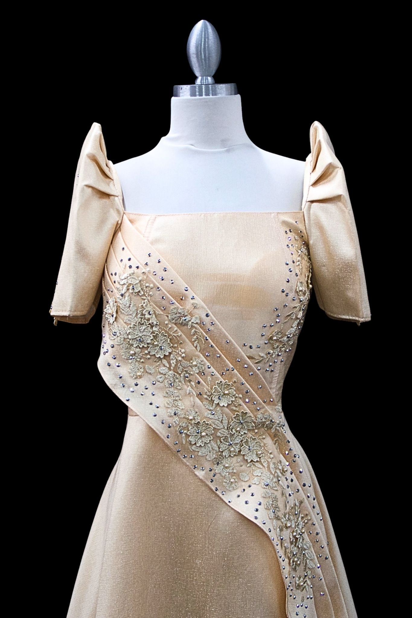 "Amihan" Metallic Gazar Mestiza Dress